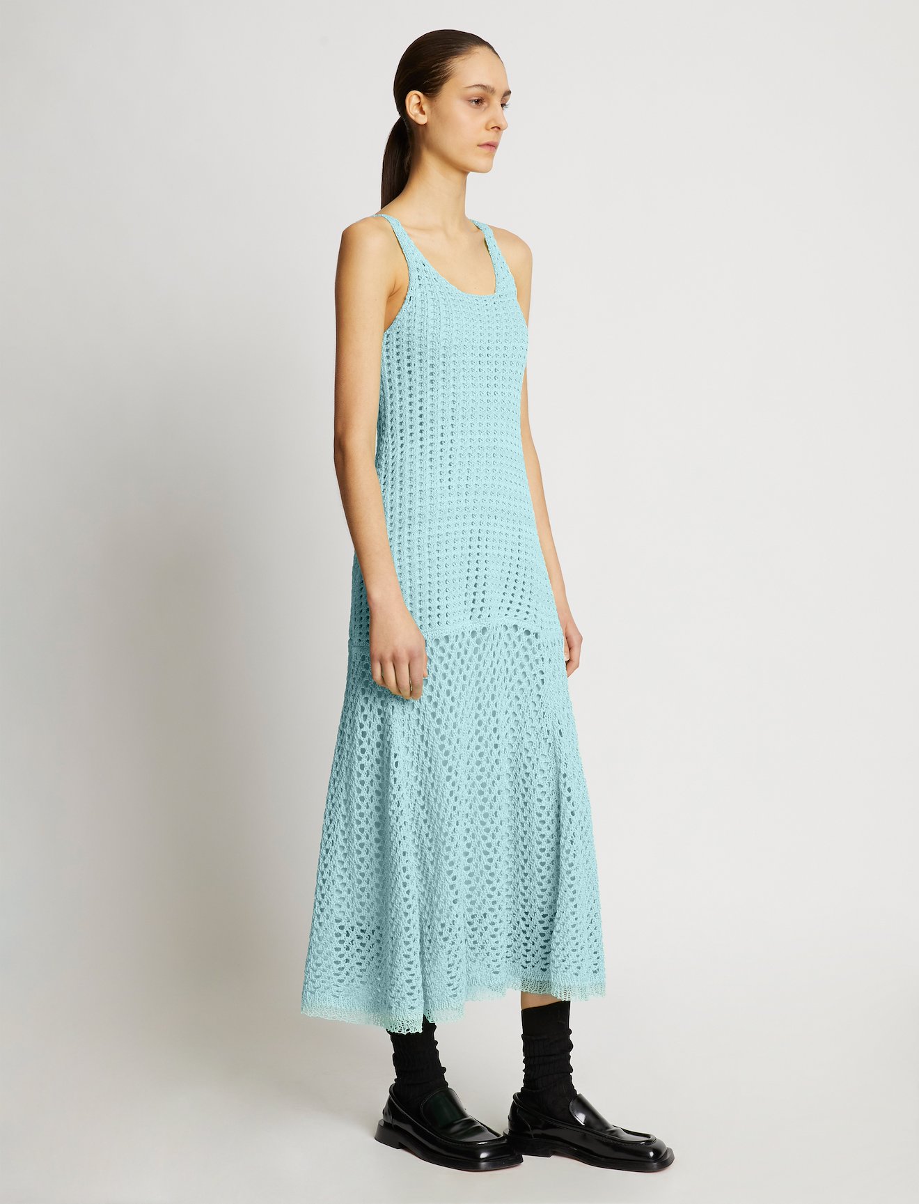 Open Knit Dress in green | Proenza Schouler