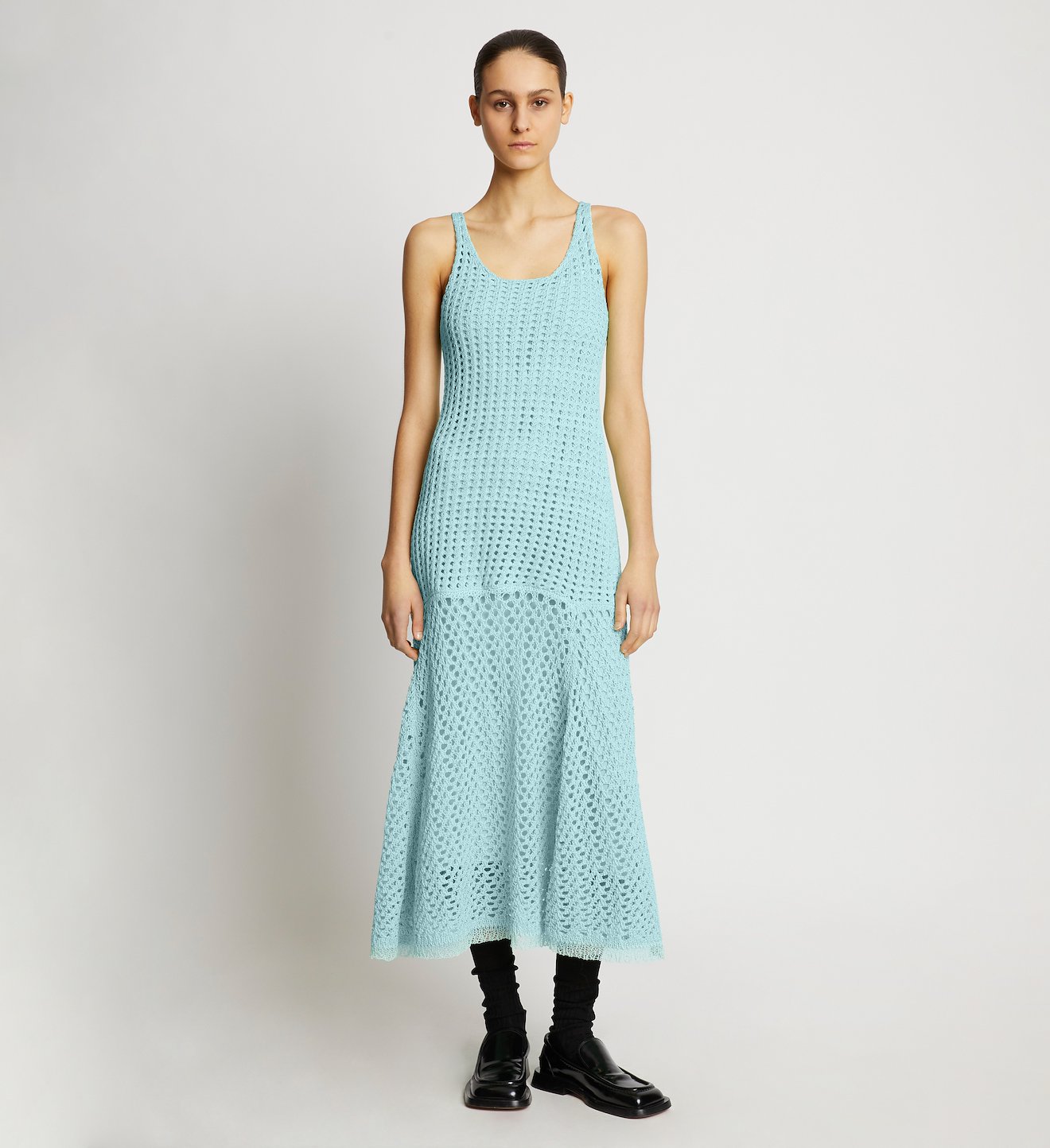 Open Knit Dress in green | Proenza Schouler