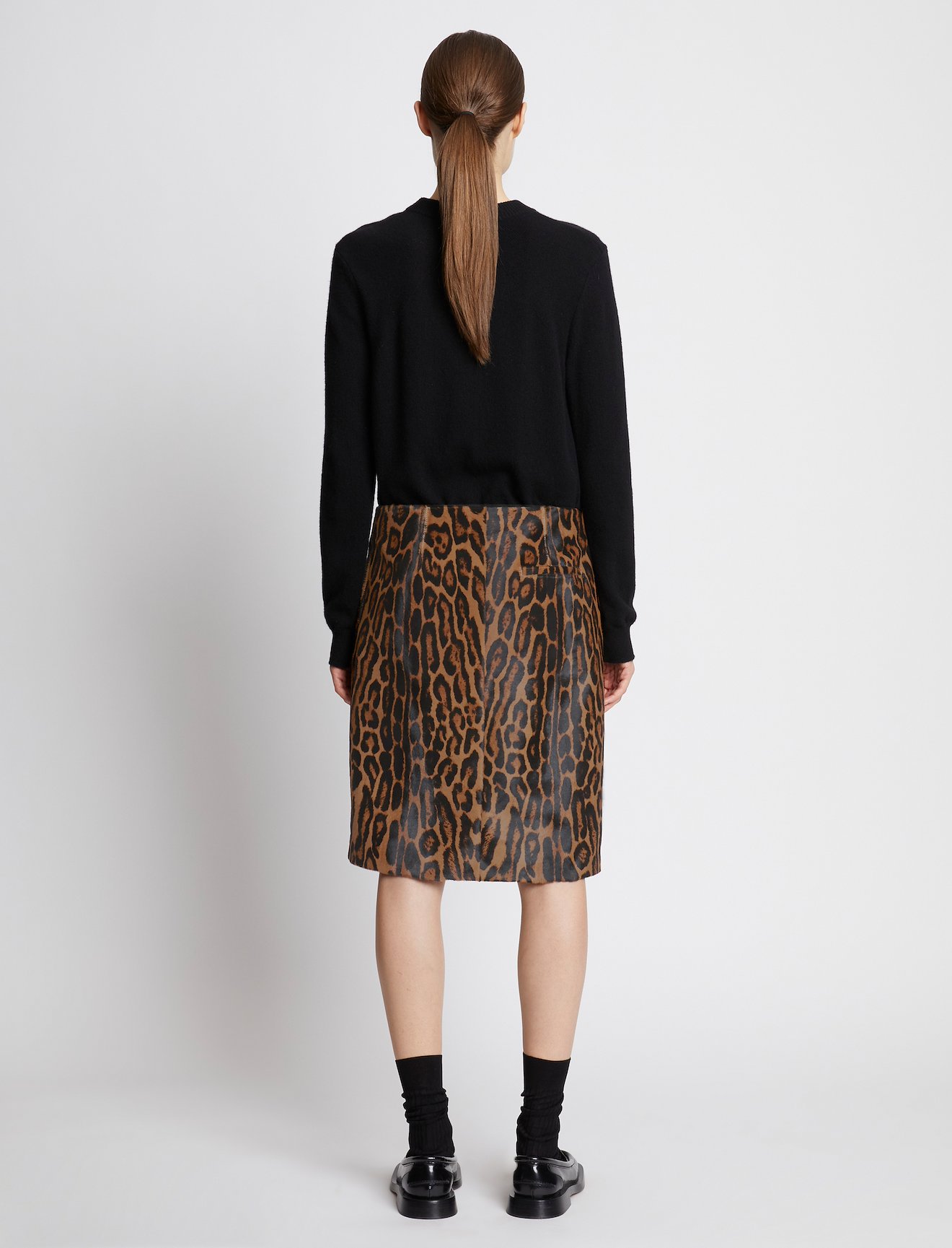 Leopard Printed Haircalf Skirt #2