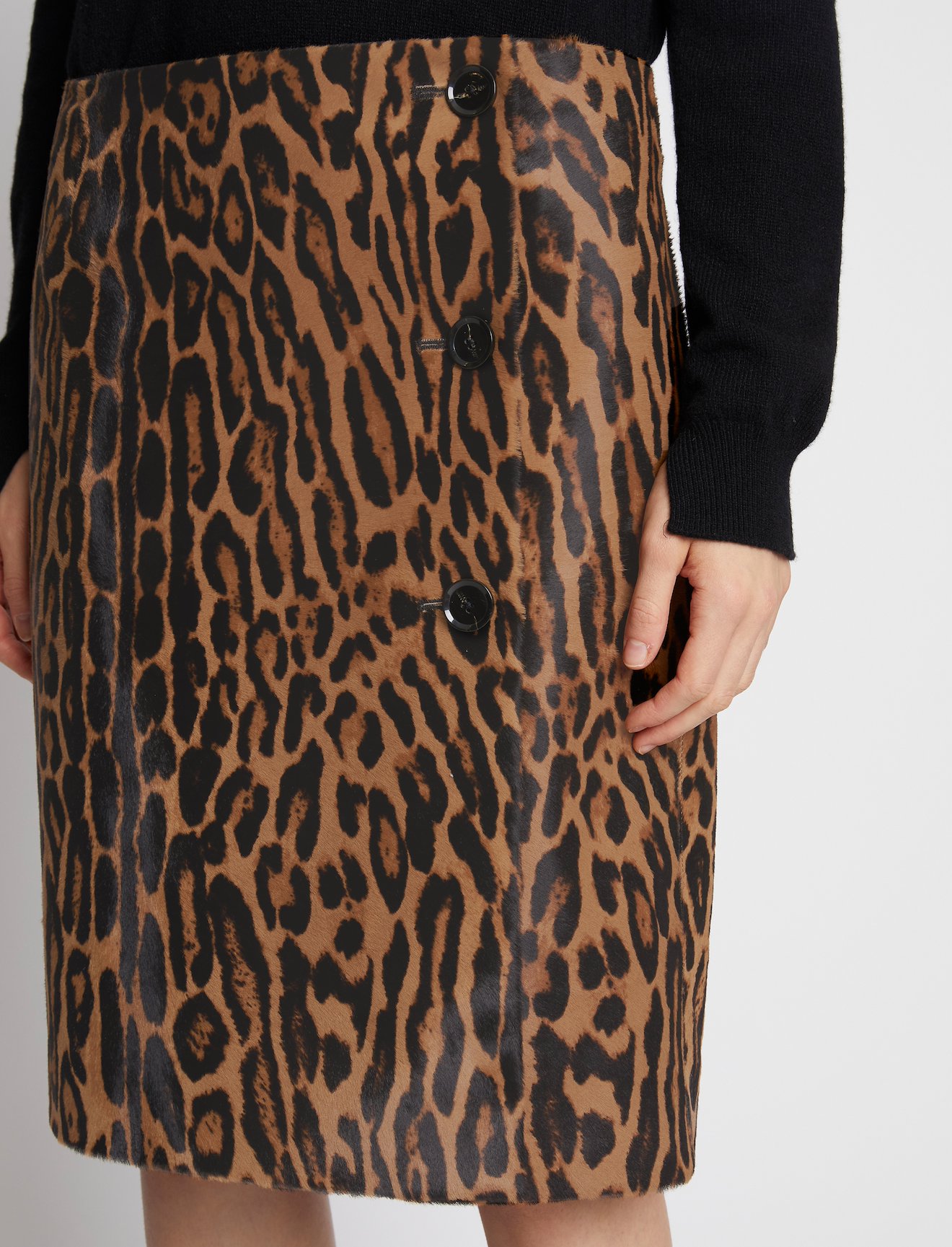 Leopard Printed Haircalf Skirt #3