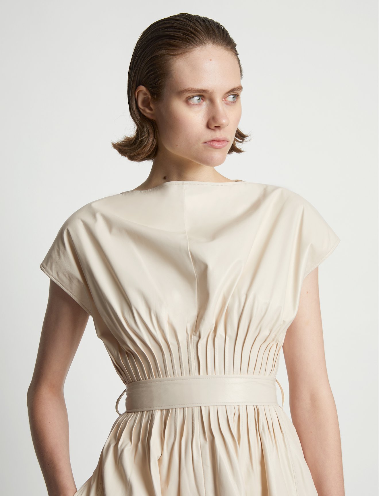 Leather Pintuck Dress #3