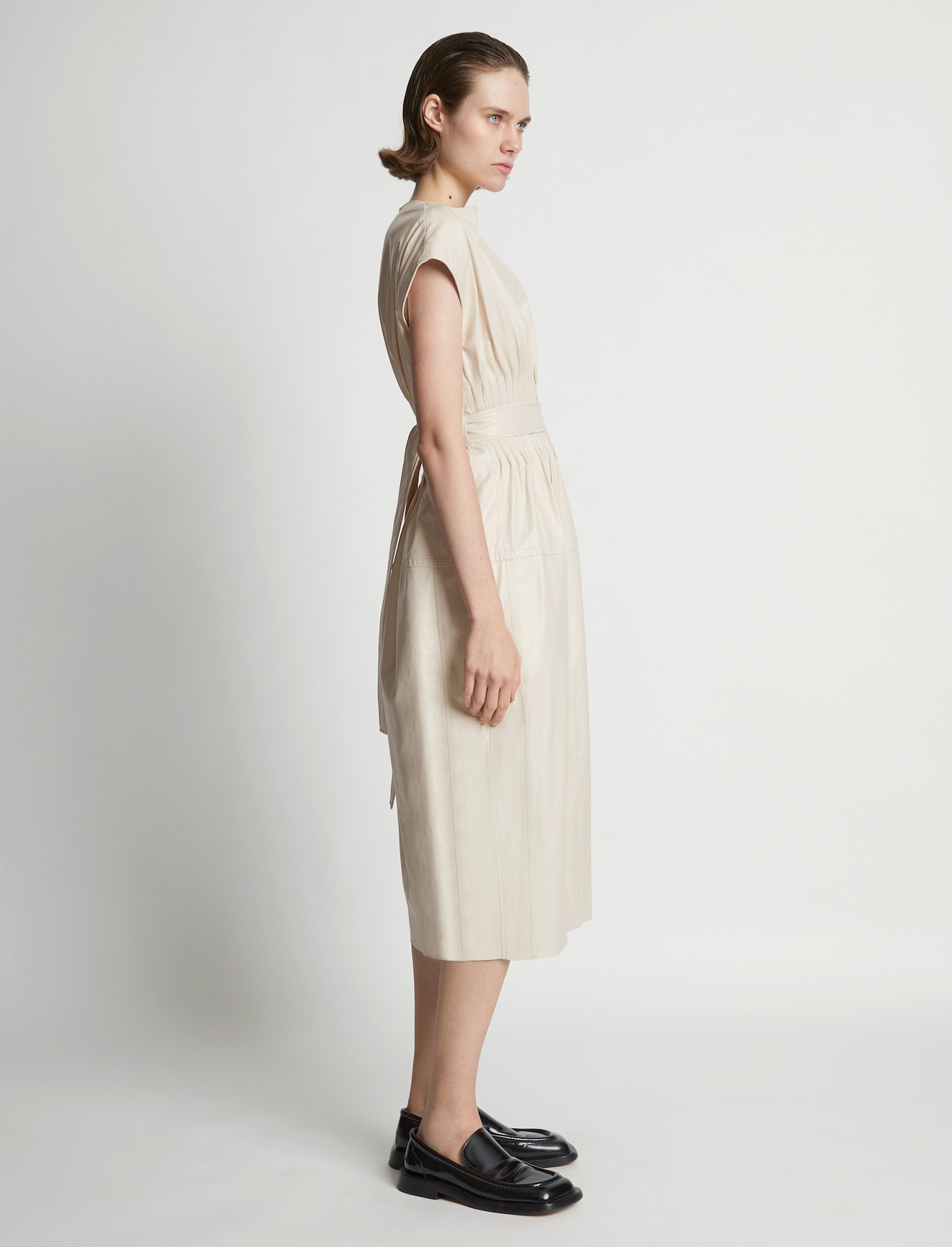 Leather Pintuck Dress #1
