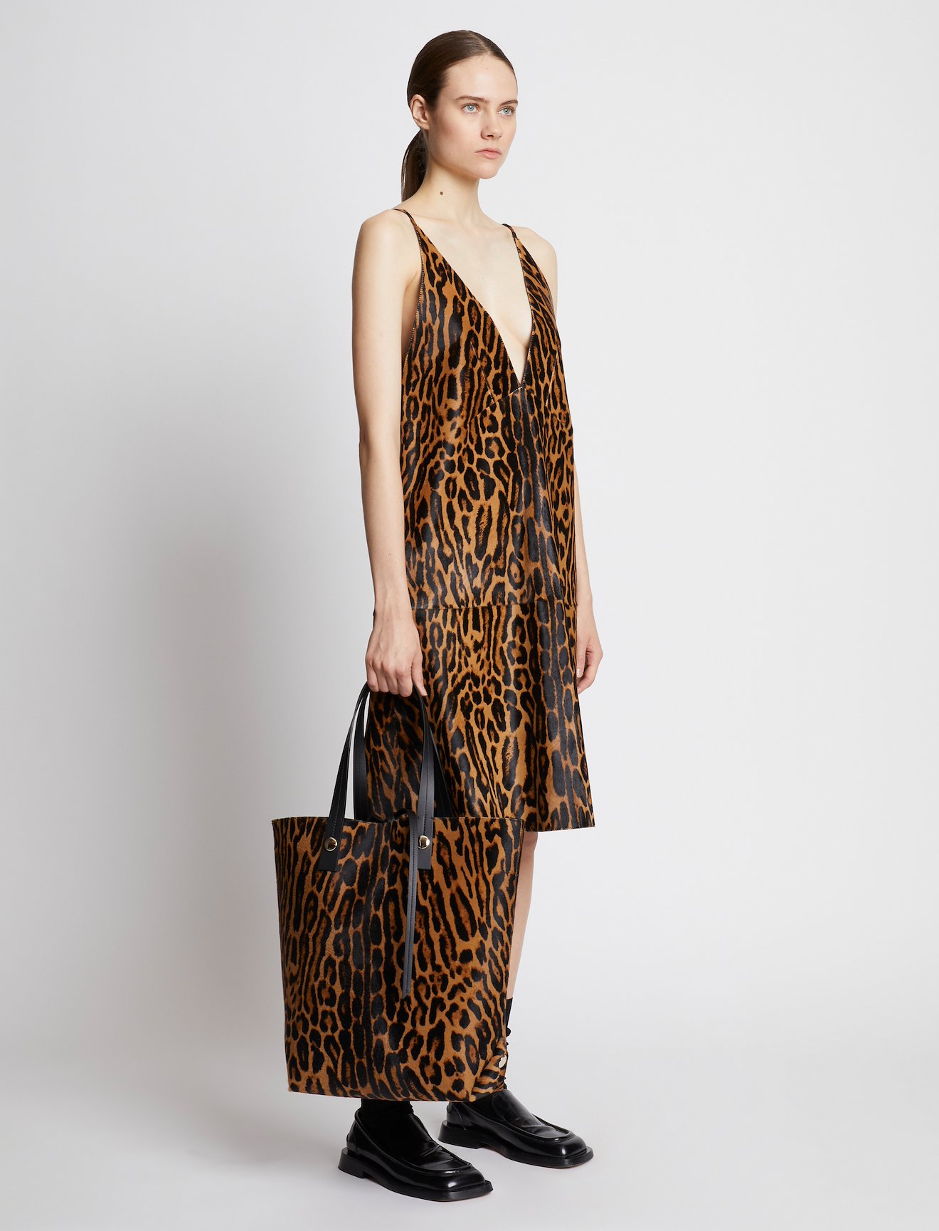 Leopard Printed Haircalf North South Tote #2