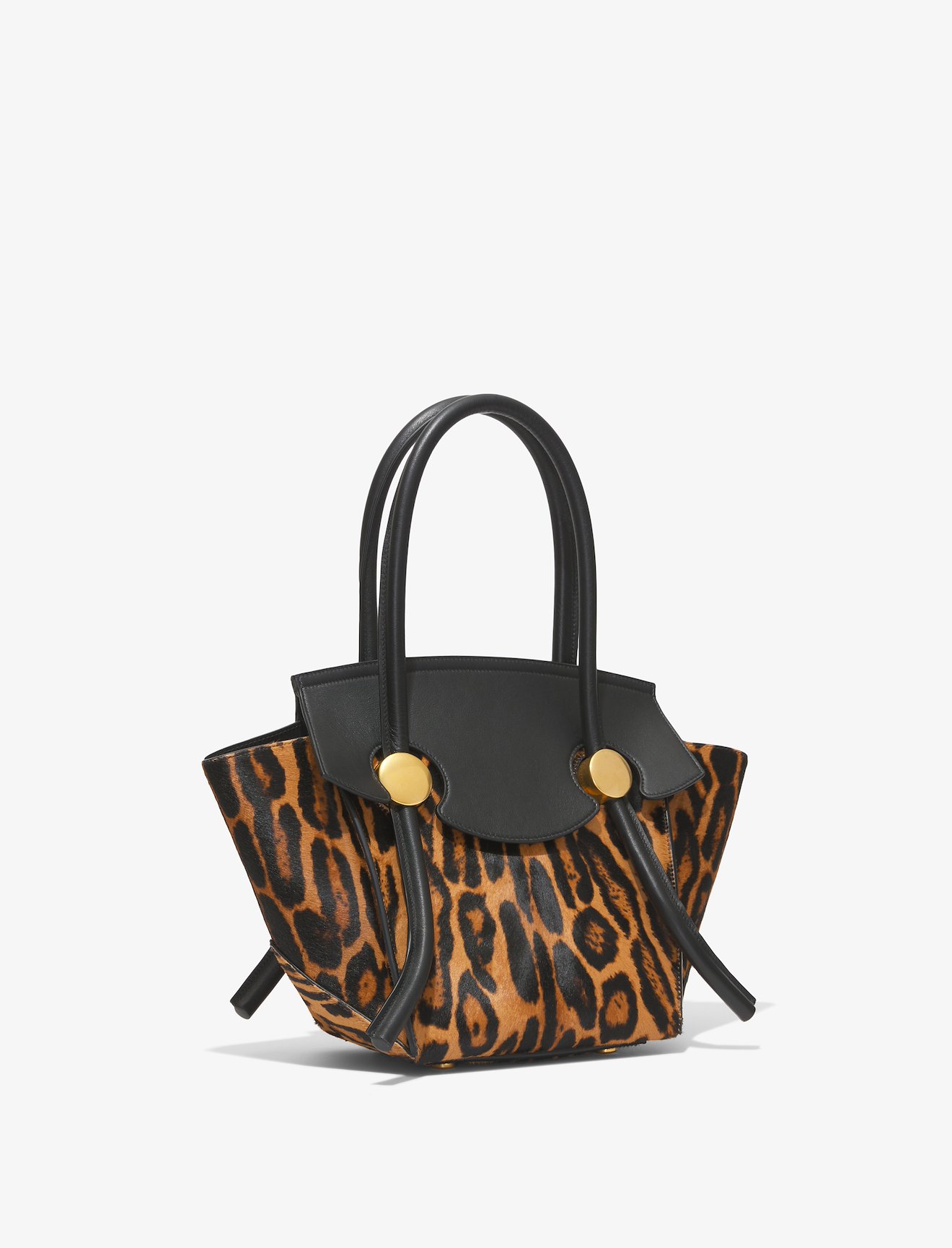 Small Leopard Printed Haircalf Pipe Bag #1