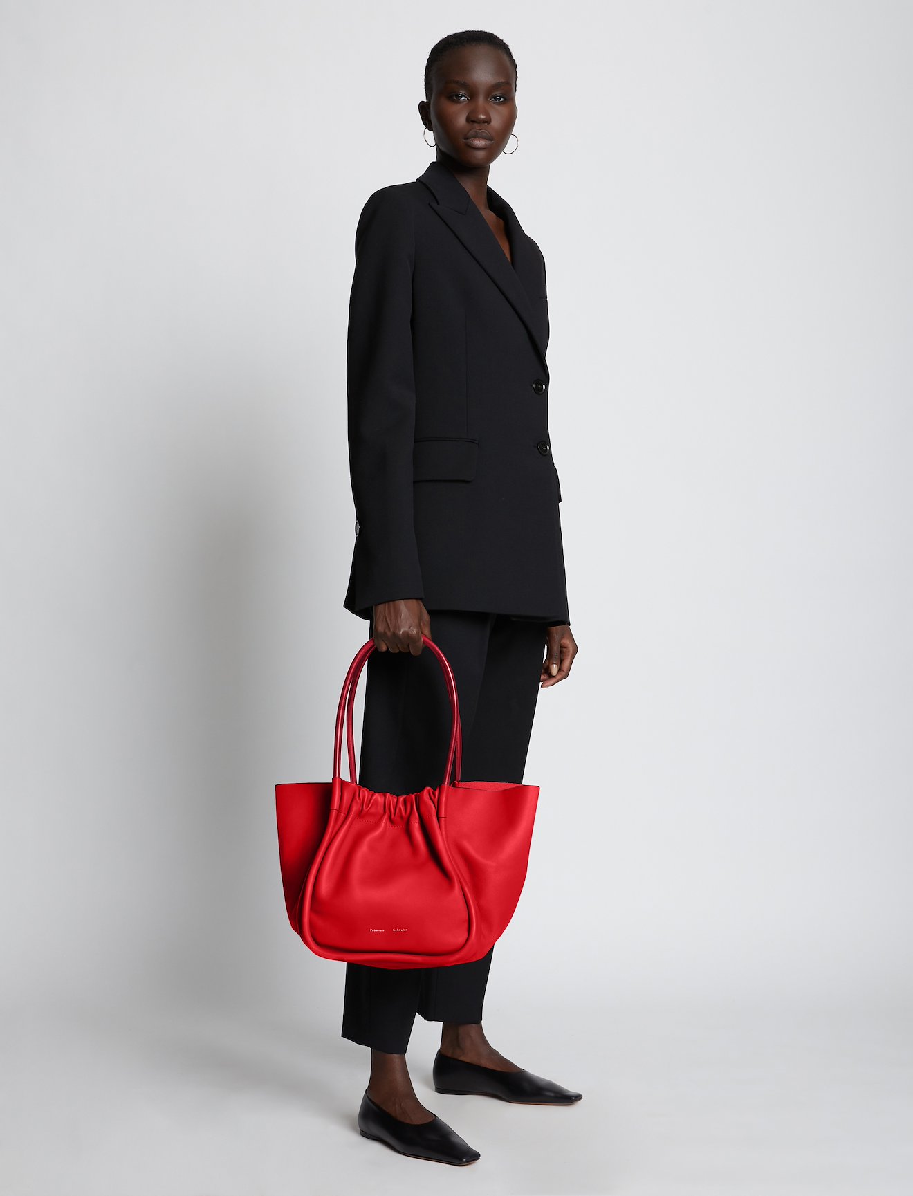 Large Ruched Tote in red | Proenza Schouler