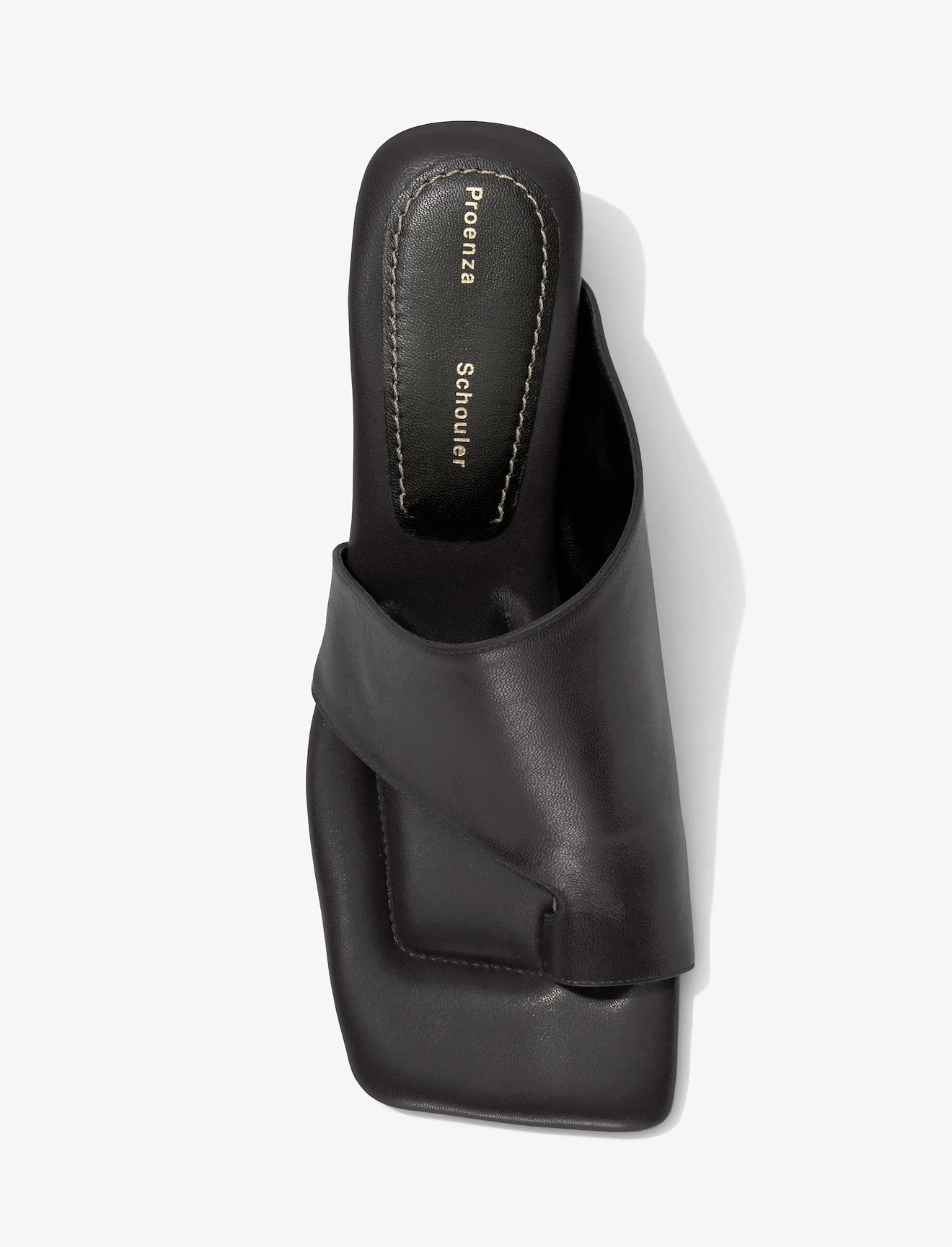 Square Asymmetric Toe Ring Sandals in black | Proenza Schouler