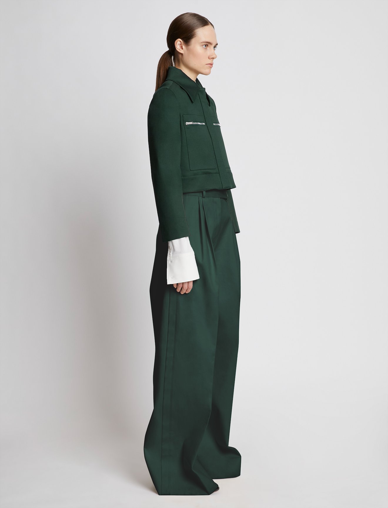 Cotton Gabardine Cropped Jacket #2