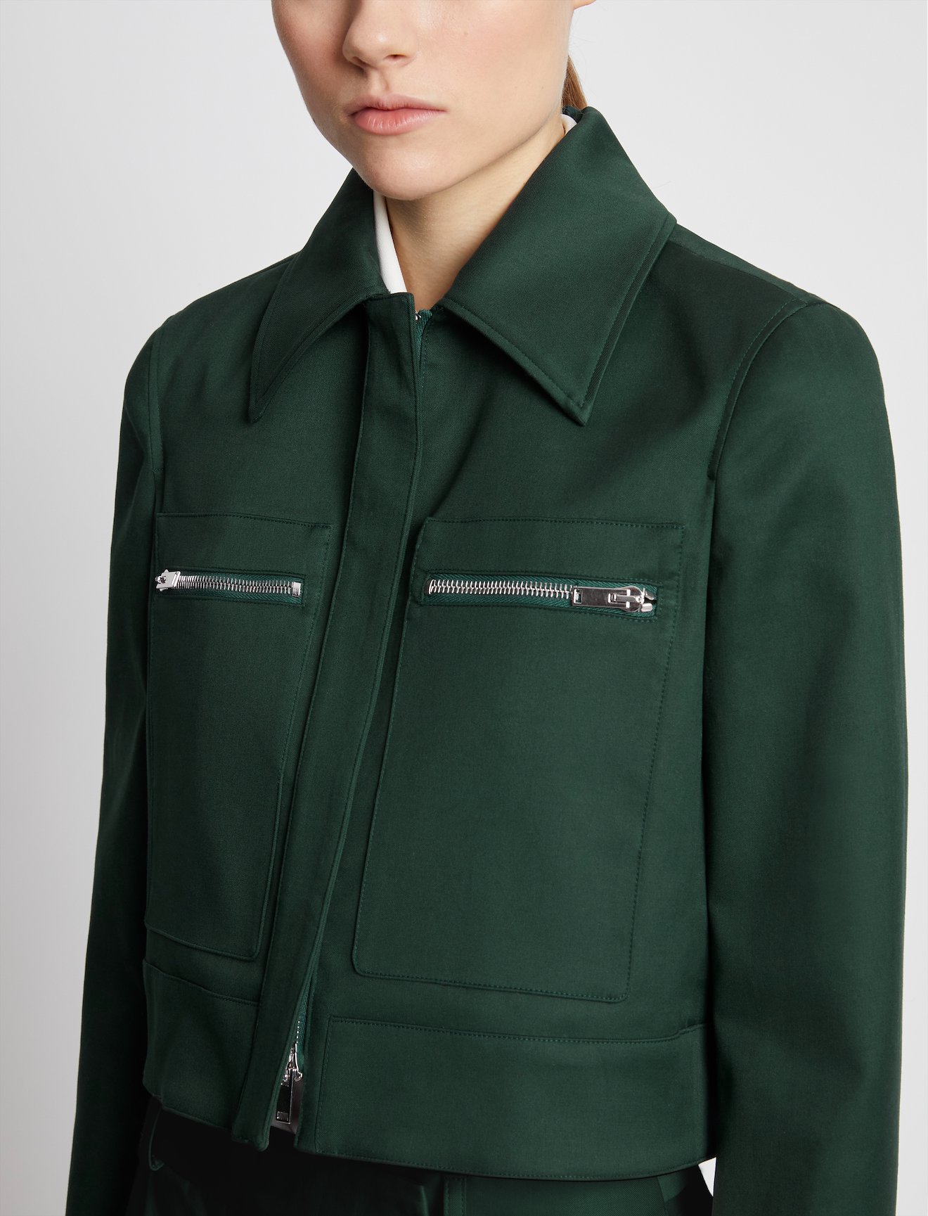 Cotton Gabardine Cropped Jacket #4