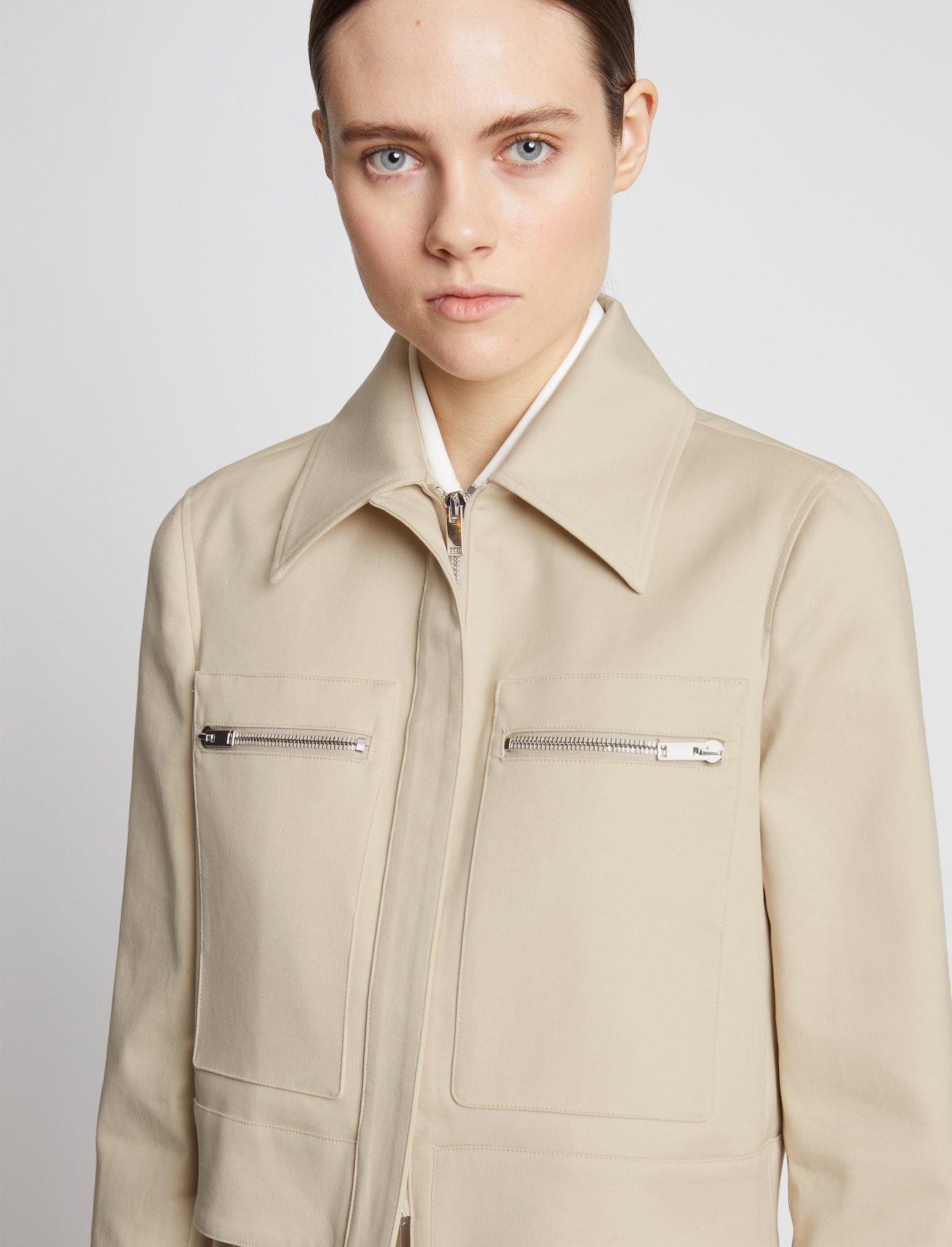 Cotton Gabardine Cropped Jacket #4