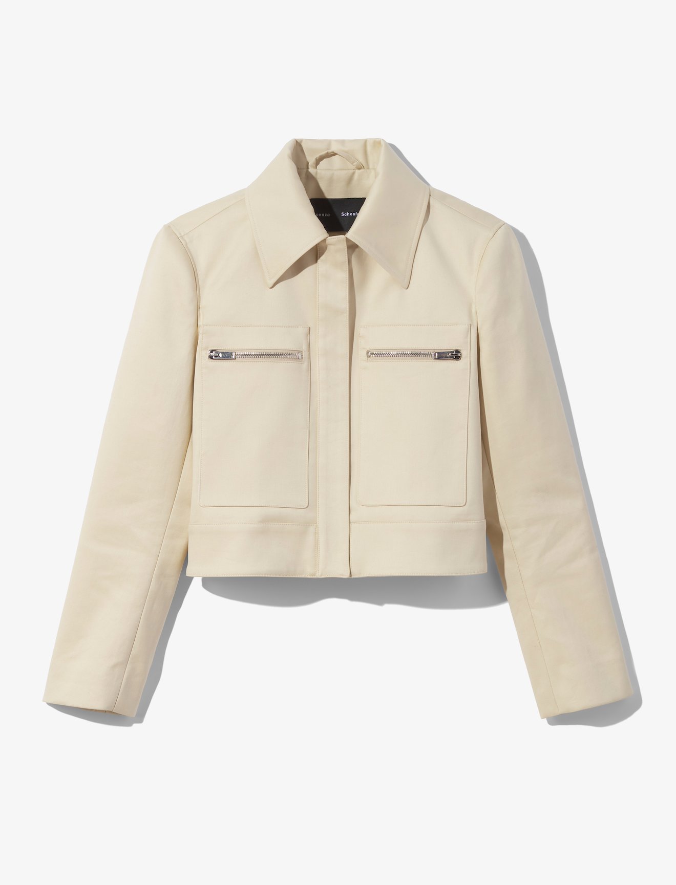 Cotton Gabardine Cropped Jacket in neutrals | Proenza Schouler