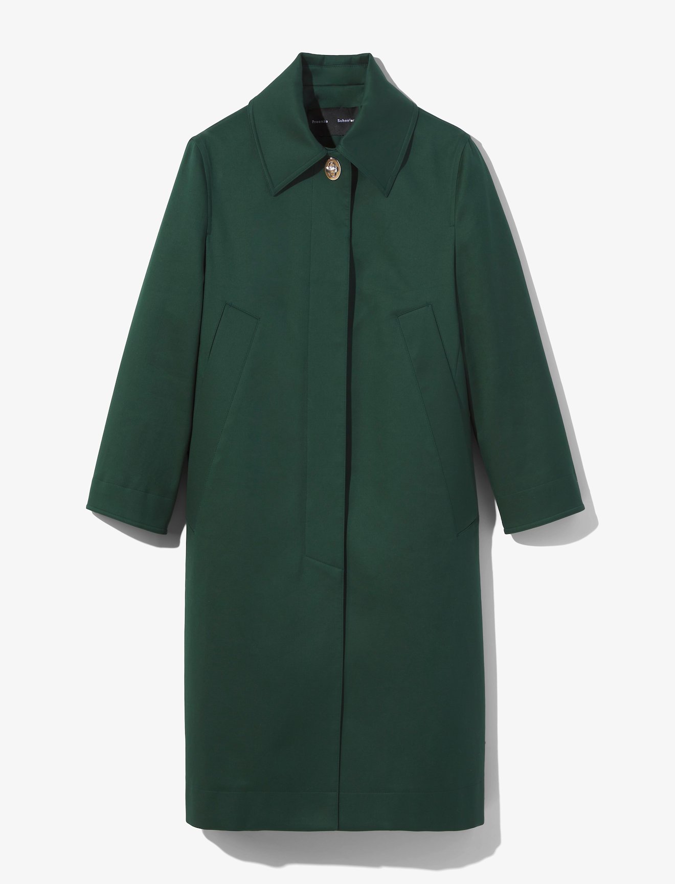 Cotton Gabardine Single Breasted Coat #4