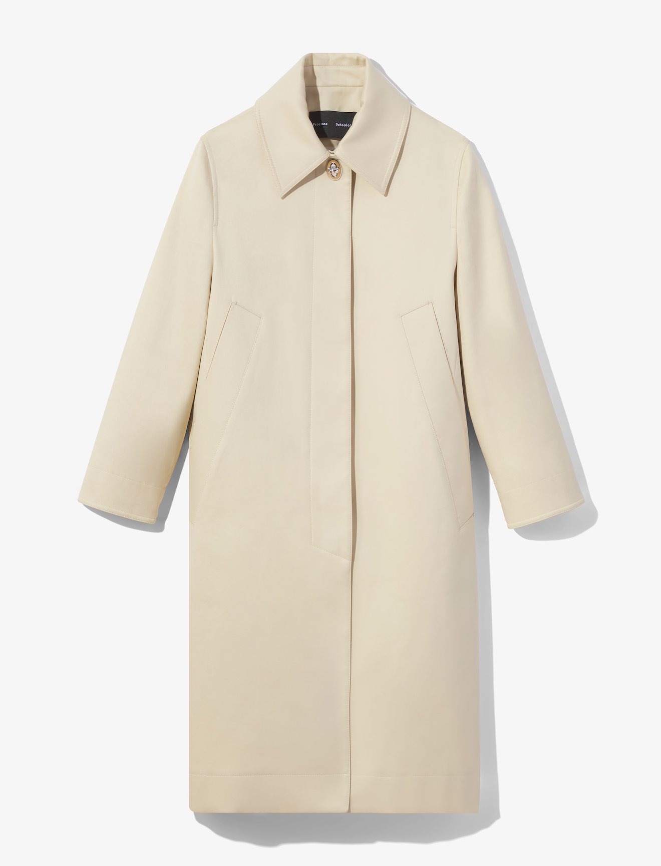 Cotton Gabardine Single Breasted Coat #4