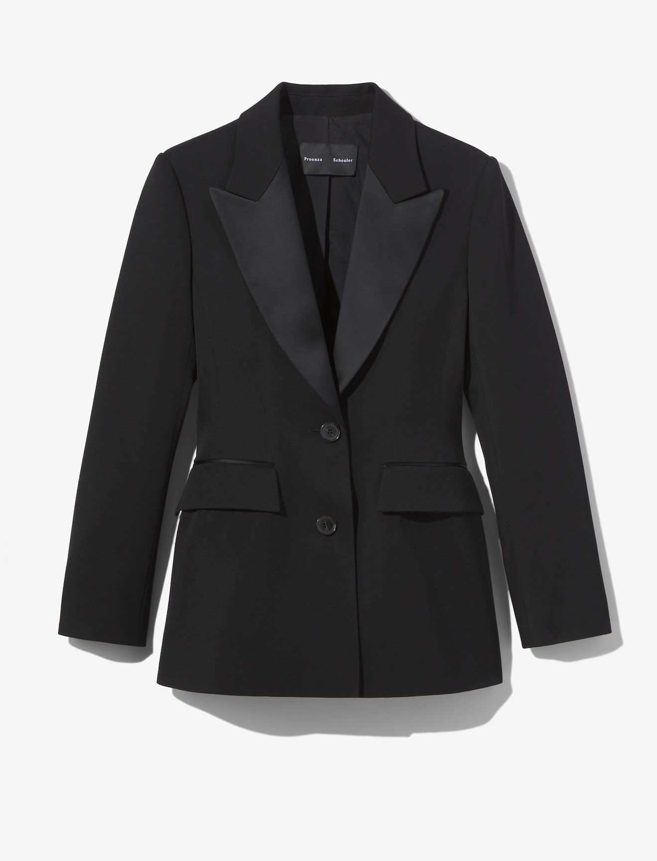 Wool Twill Satin Trim Blazer #5