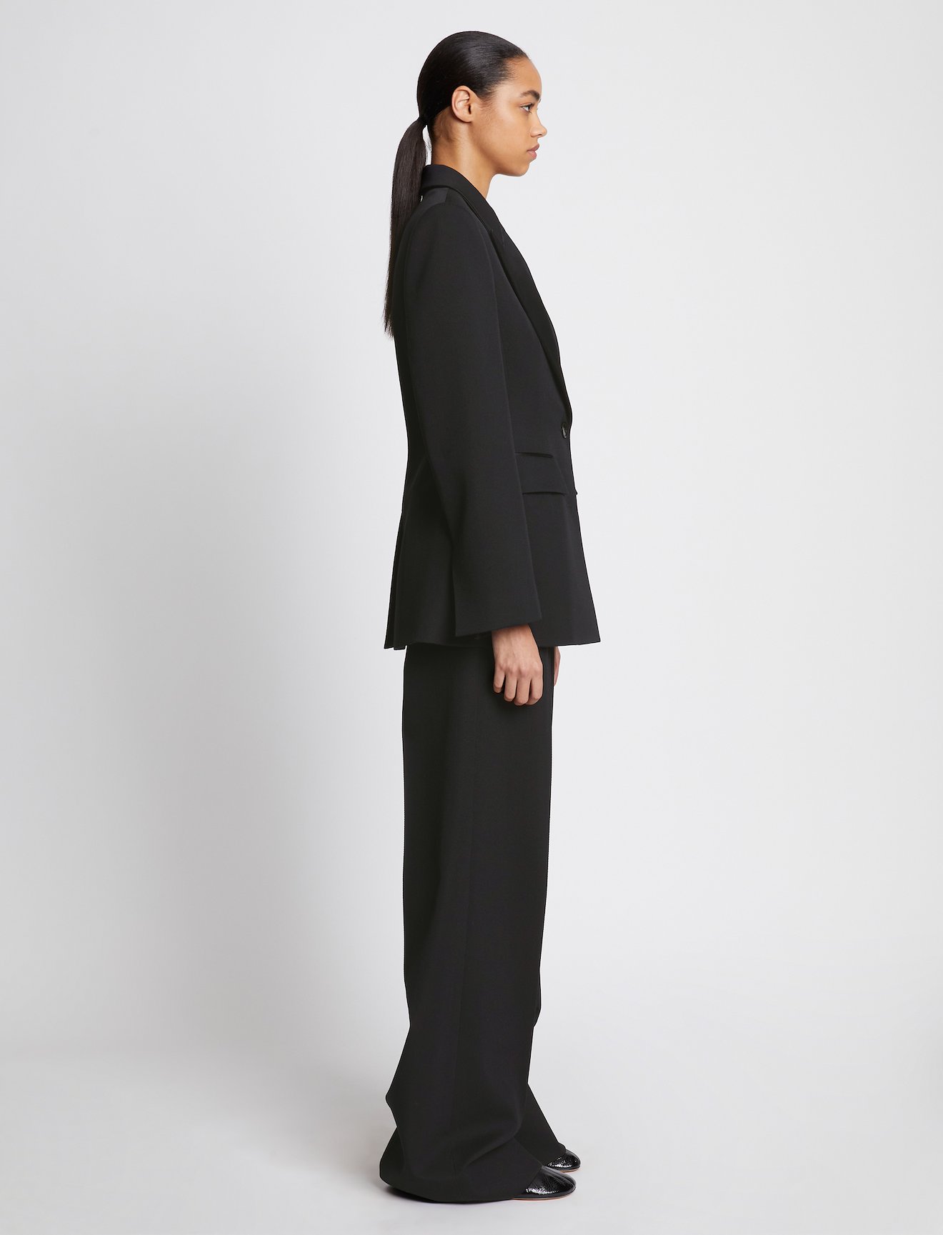 Wool Twill Satin Trim Blazer #2