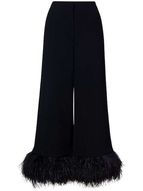 Proenza Schouler feather-trim wide-leg trousers