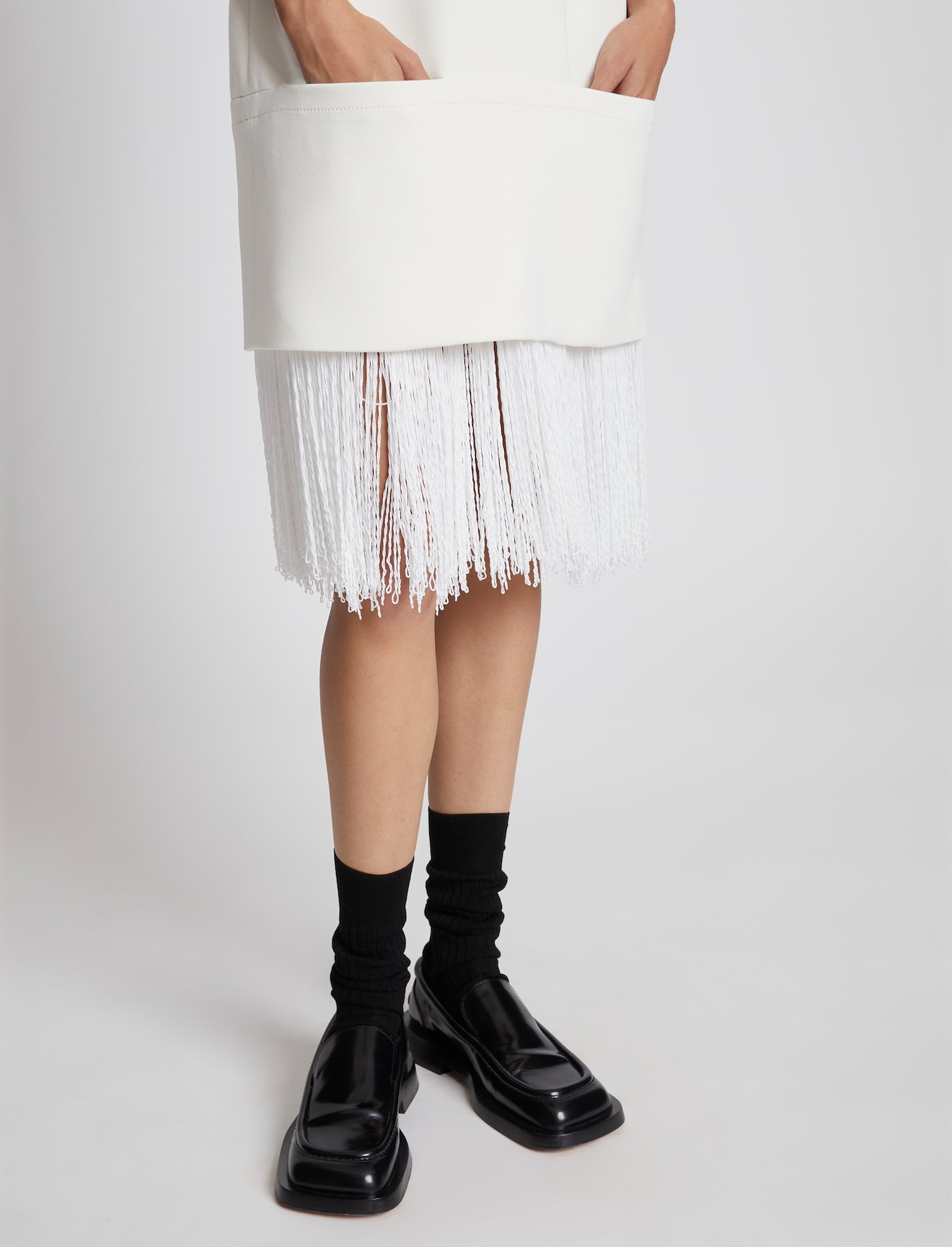 Bi-Stretch Crepe Fringe Dress #3