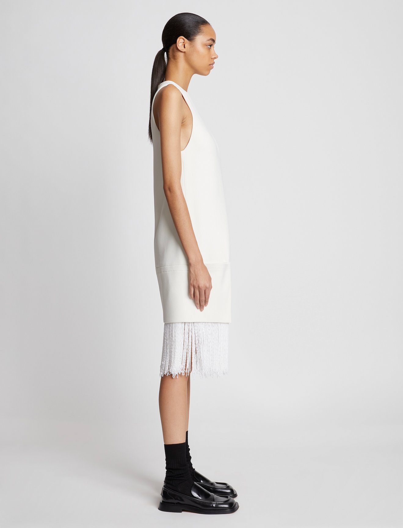 Bi-Stretch Crepe Fringe Dress #1