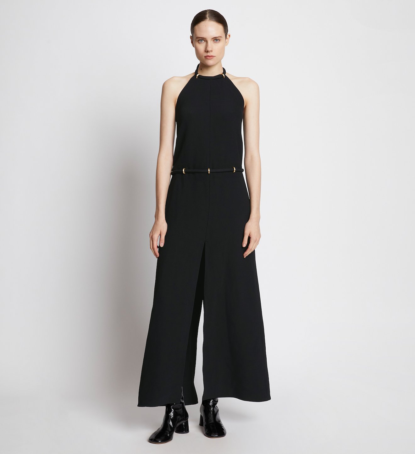 Bi-Stretch Crepe Halter Dress