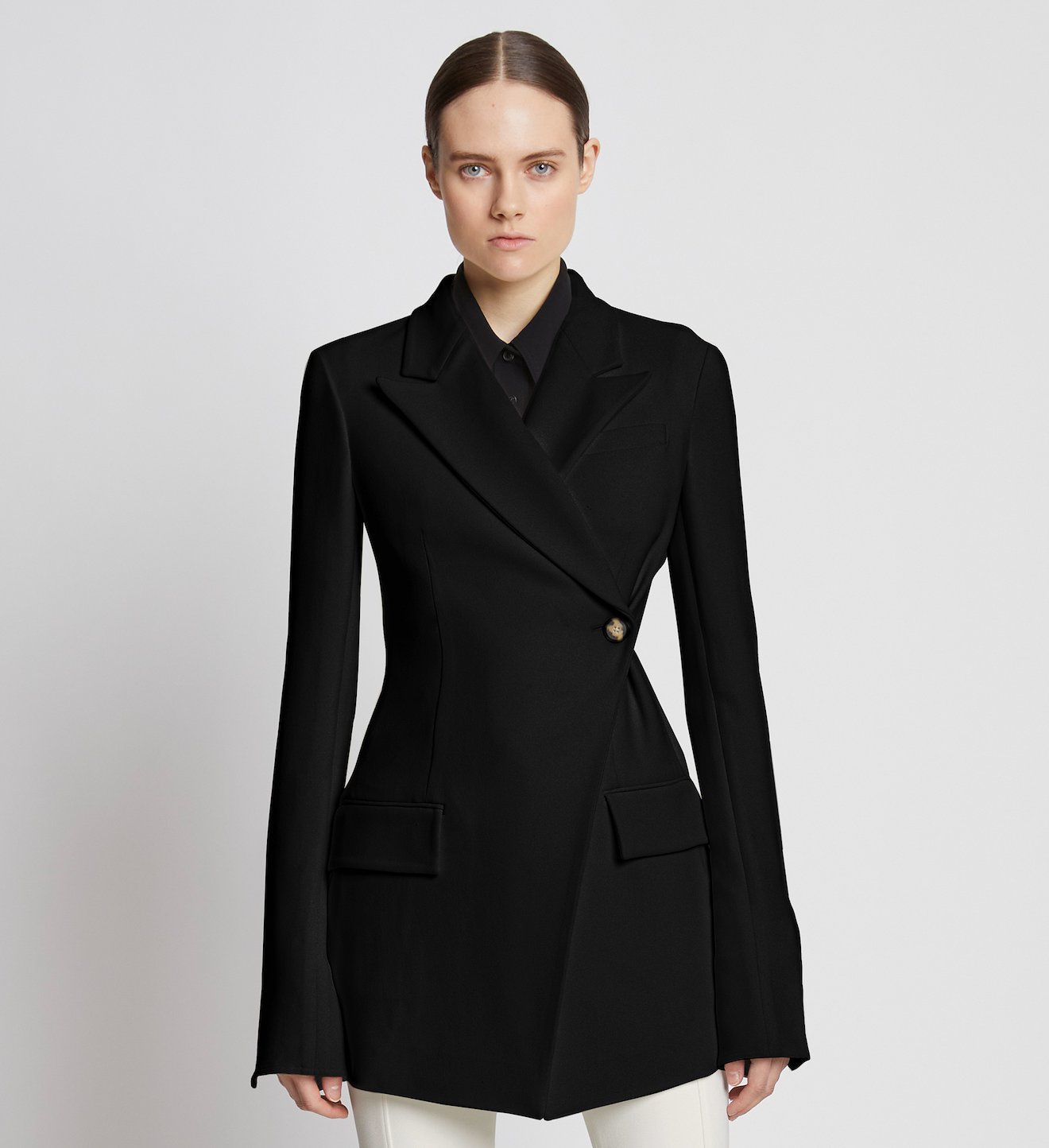 Bi-Stretch Crepe Blazer in black | Proenza Schouler