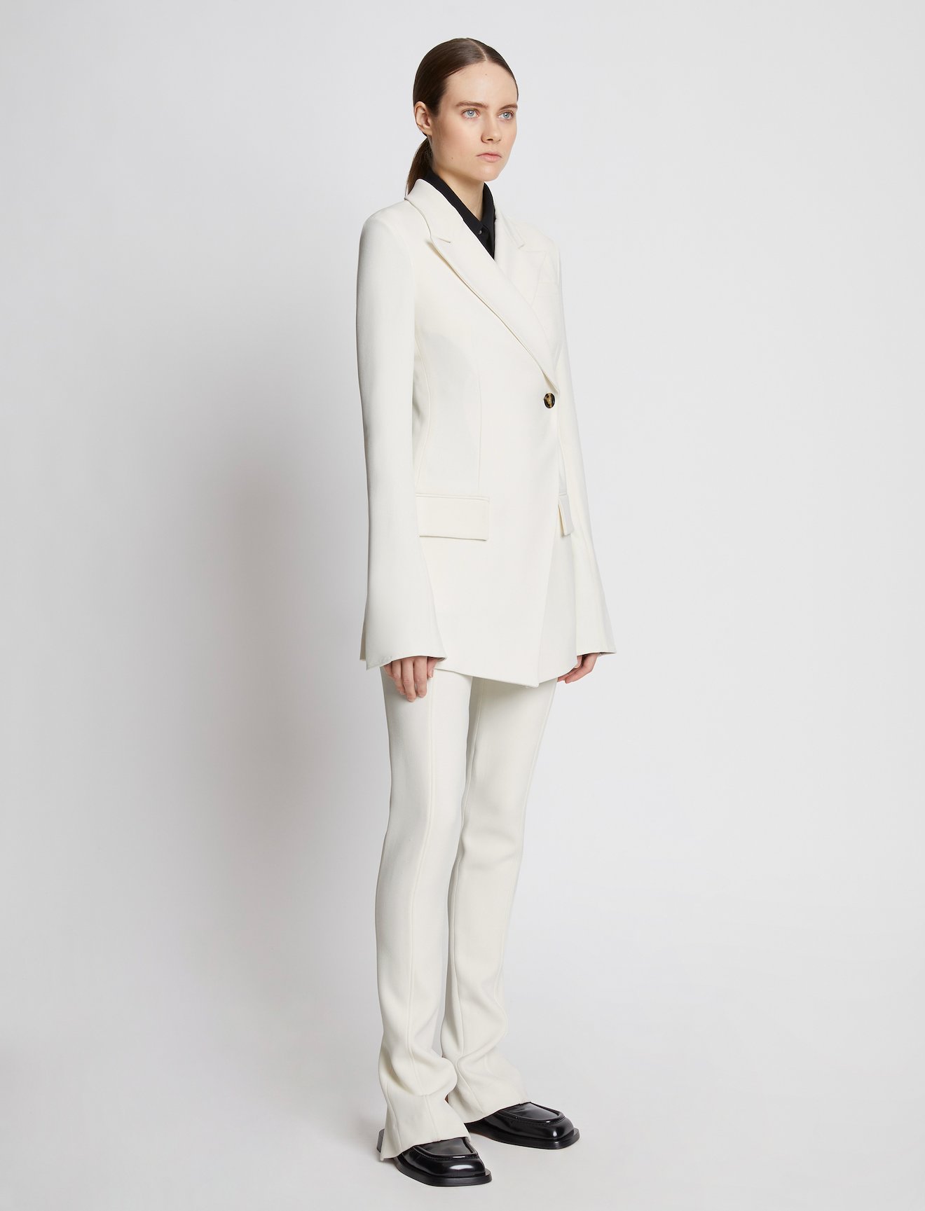 Bi-Stretch Crepe Blazer in white | Proenza Schouler