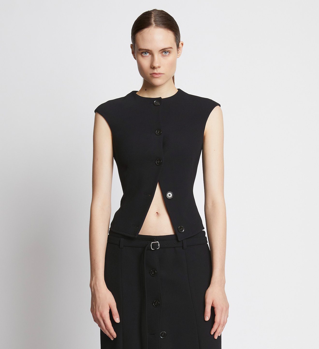 Bi-Stretch Crepe Sleeveless Top