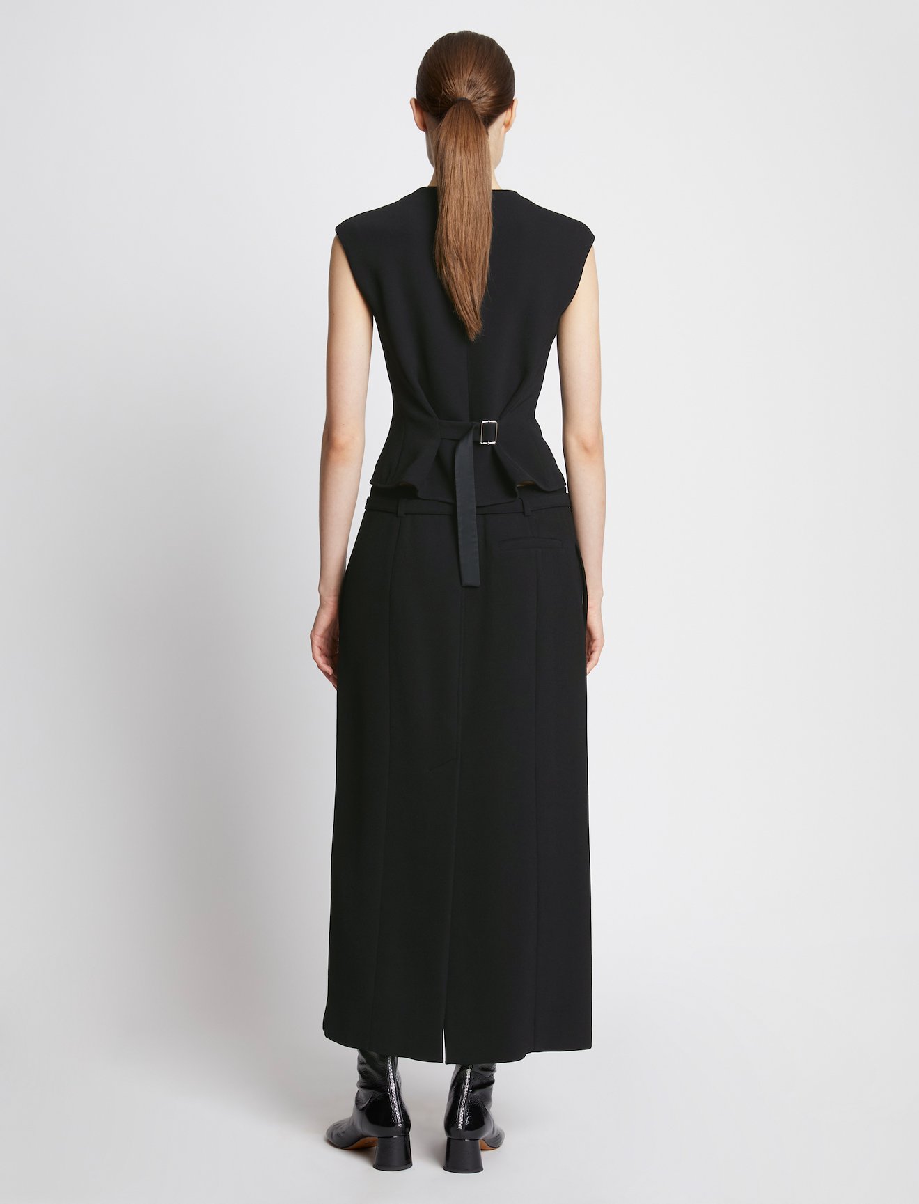 Bi-Stretch Crepe Sleeveless Top in black | Proenza Schouler