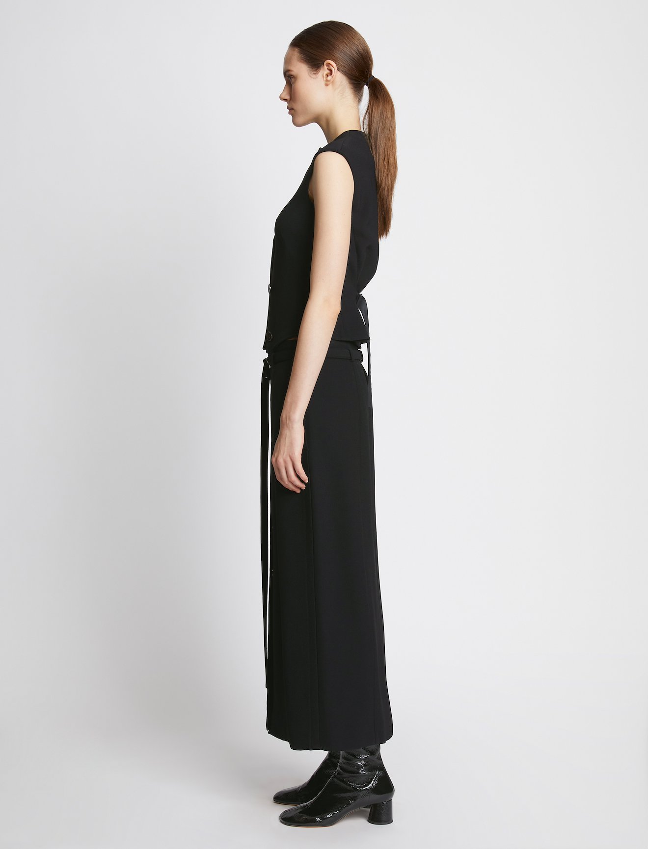 Bi-Stretch Crepe Sleeveless Top in black | Proenza Schouler