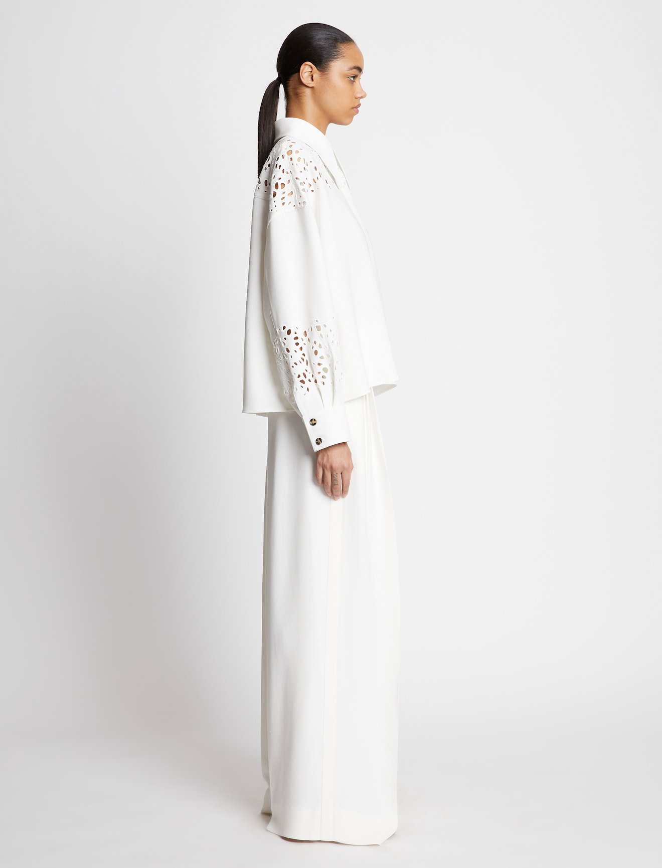 Textured Viscose Crepe Pants #1