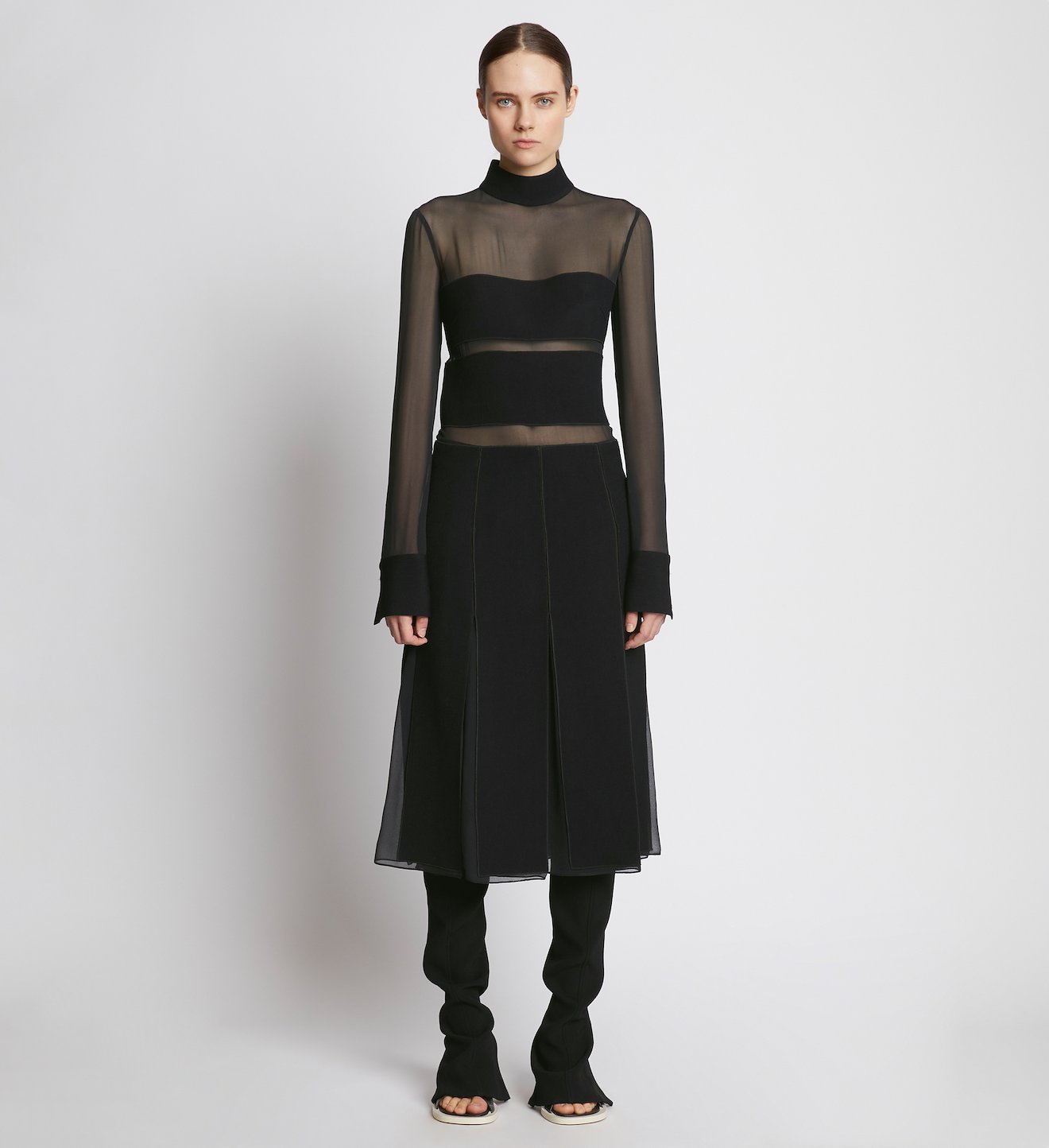 Textured Viscose Chiffon Dress
