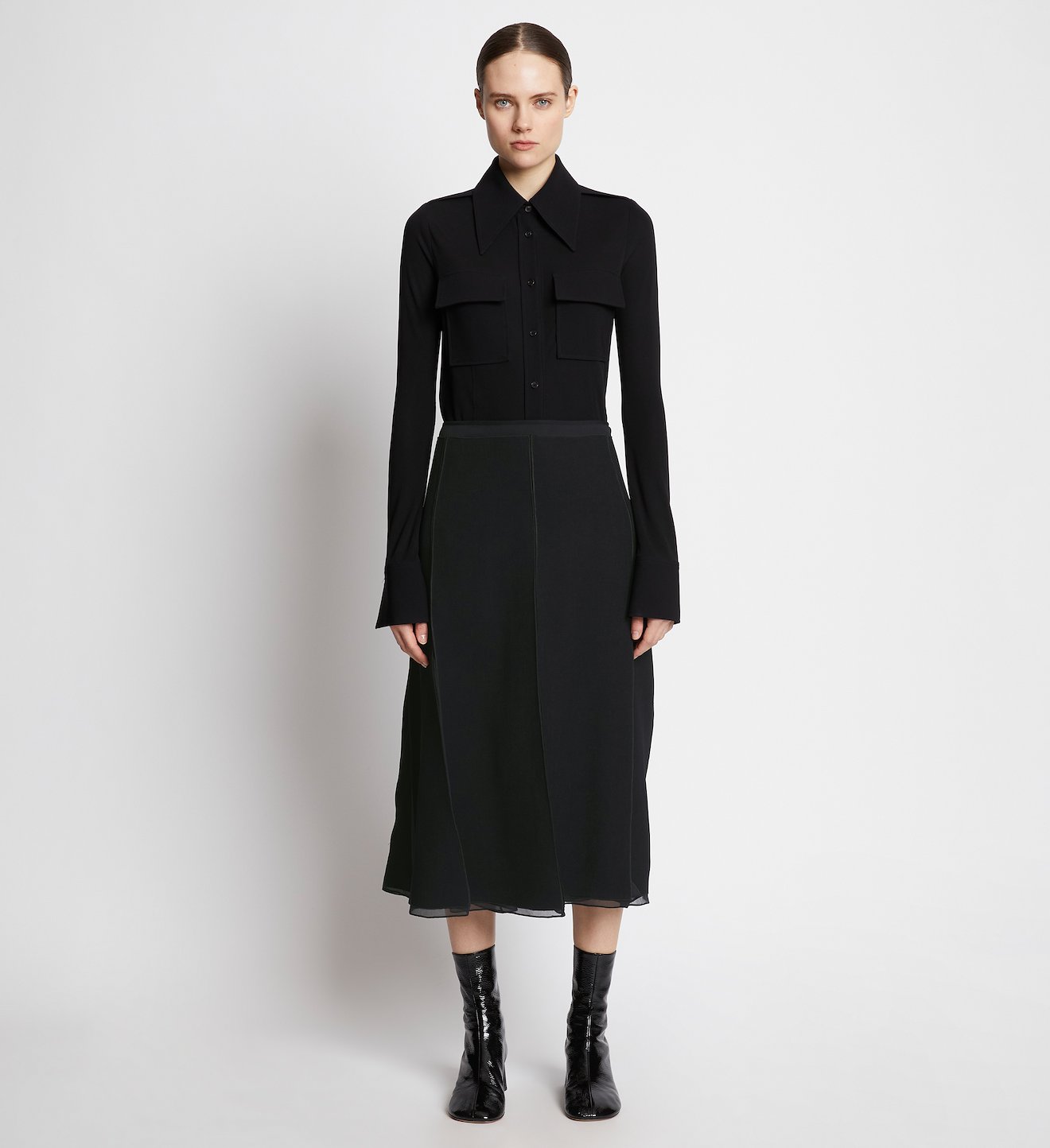 Textured Viscose Chiffon Skirt