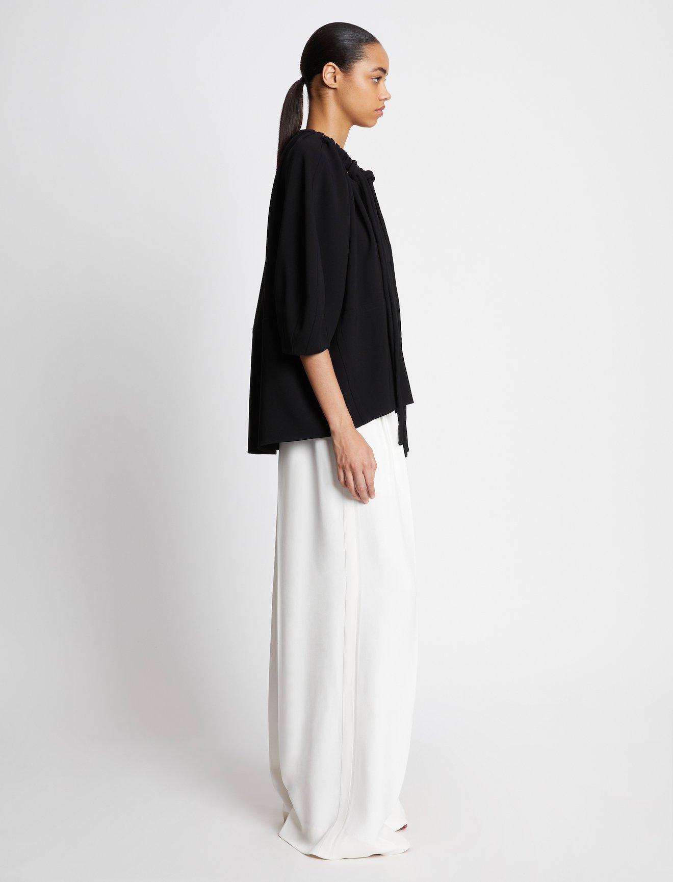 Matte Crepe V-Neck Top #2