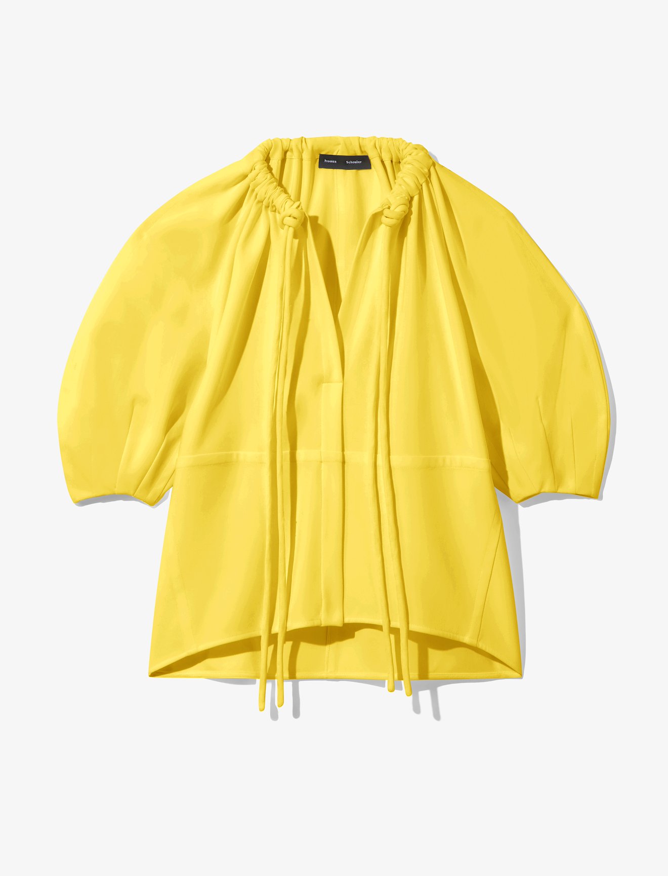 Matte Crepe V-Neck Top in yellow | Proenza Schouler