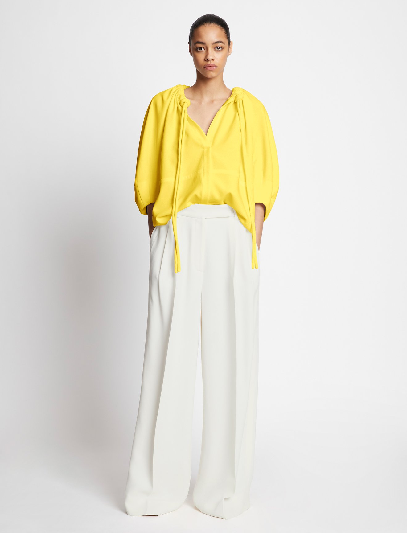 Matte Crepe V-Neck Top #1