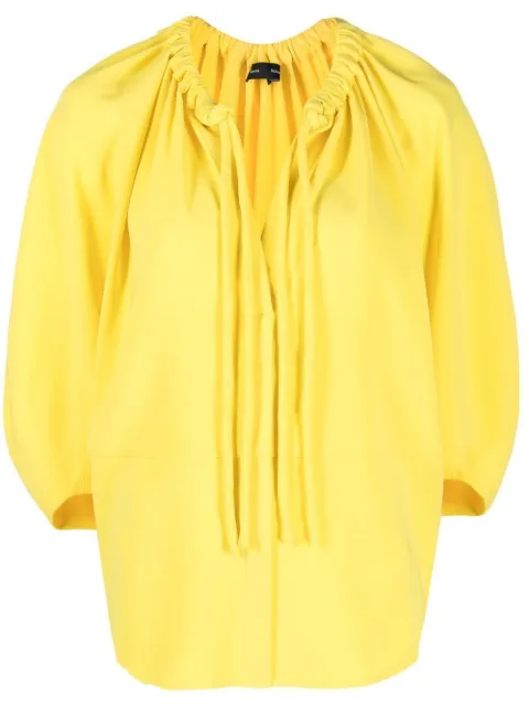 Proenza Schouler gathered-detail tie-fastening blouse