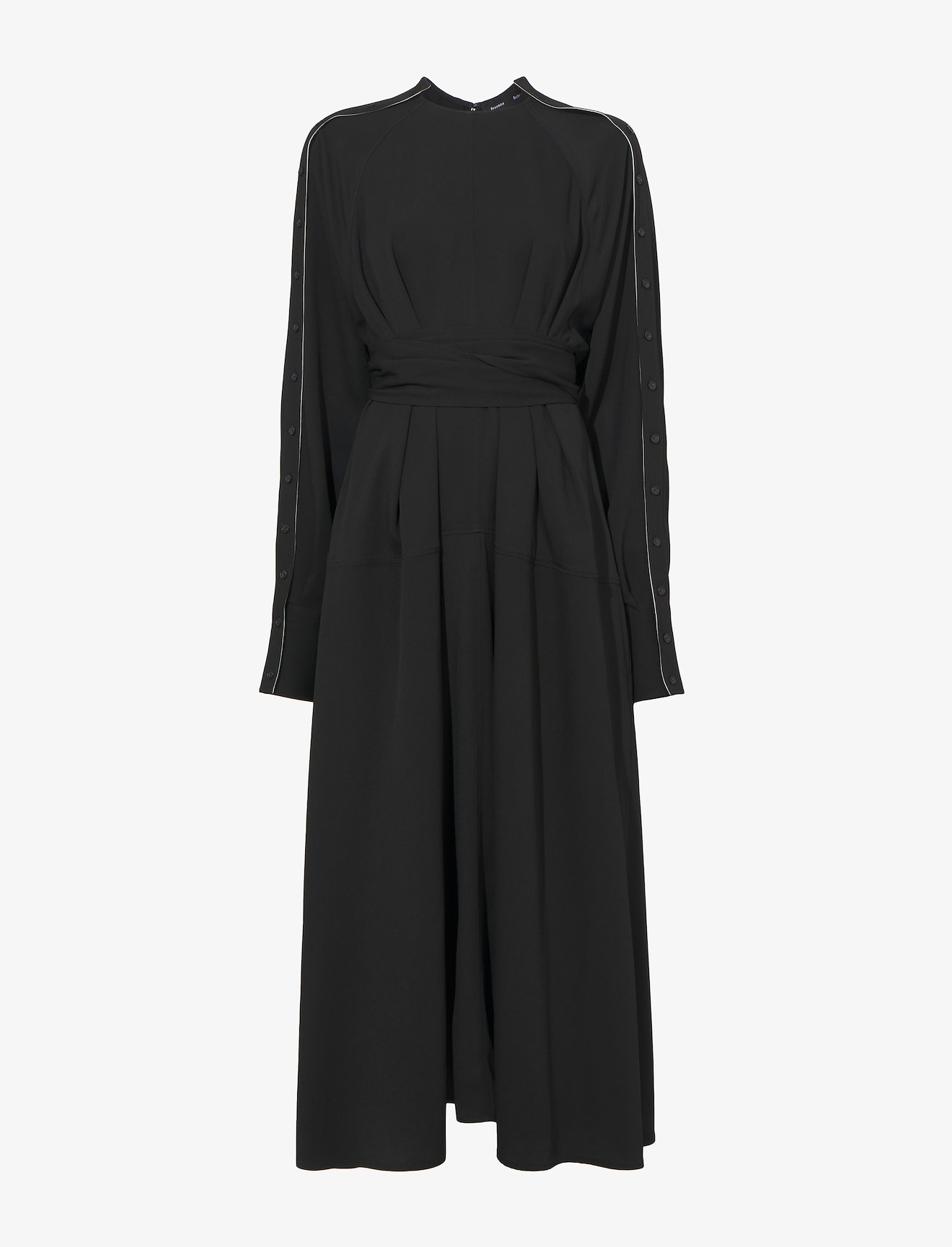 Lightweight Crepe Belted Dress in black | Proenza Schouler