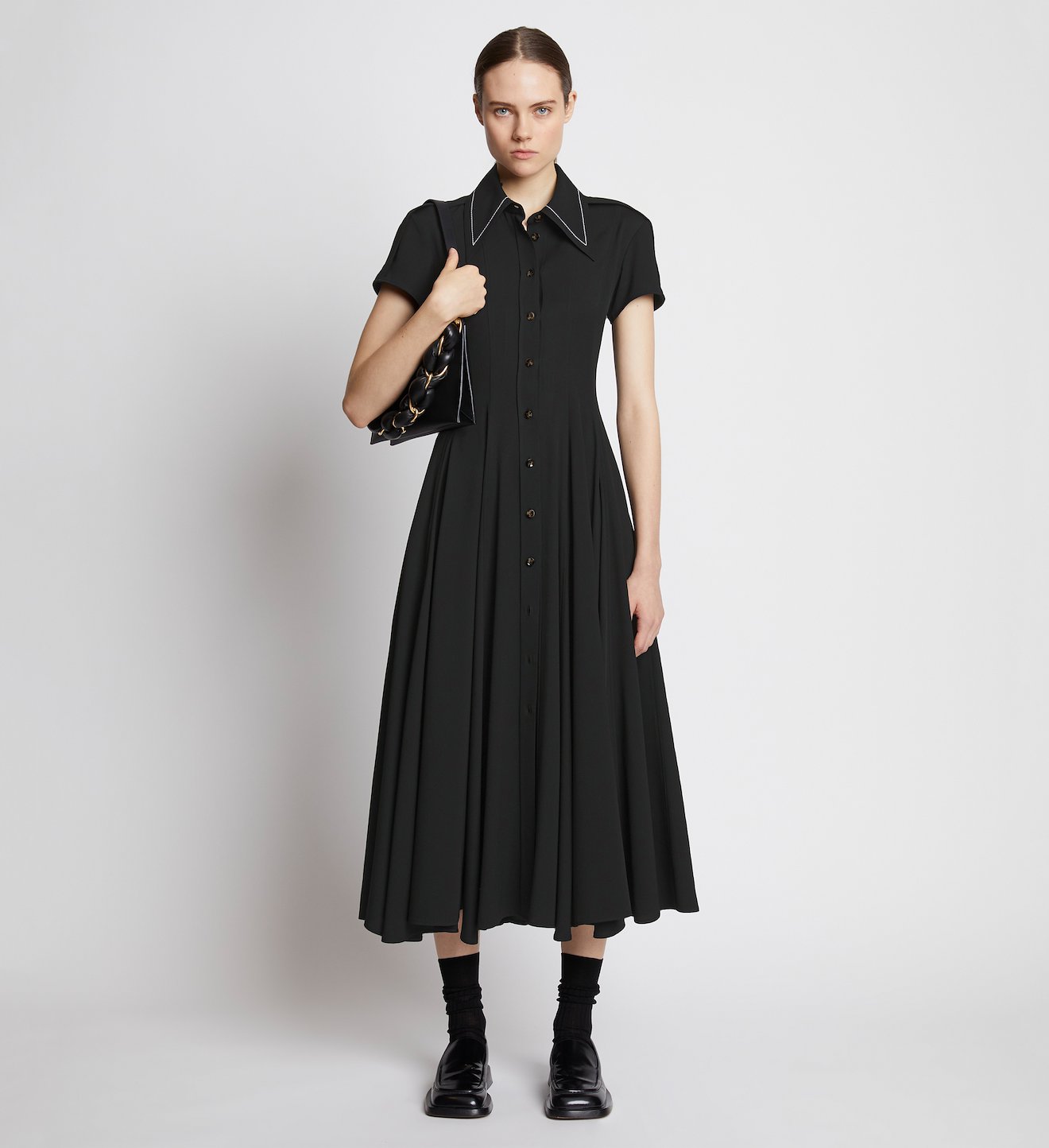Lightweight Crepe Buttoned Dress