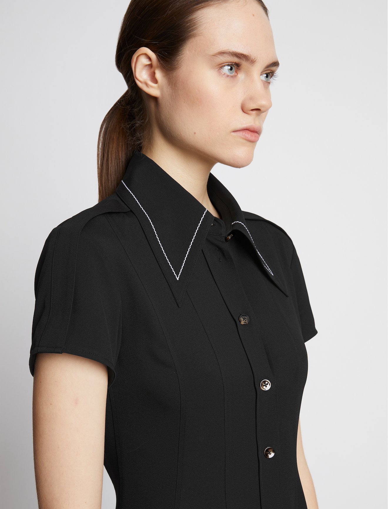 Lightweight Crepe Buttoned Dress #3