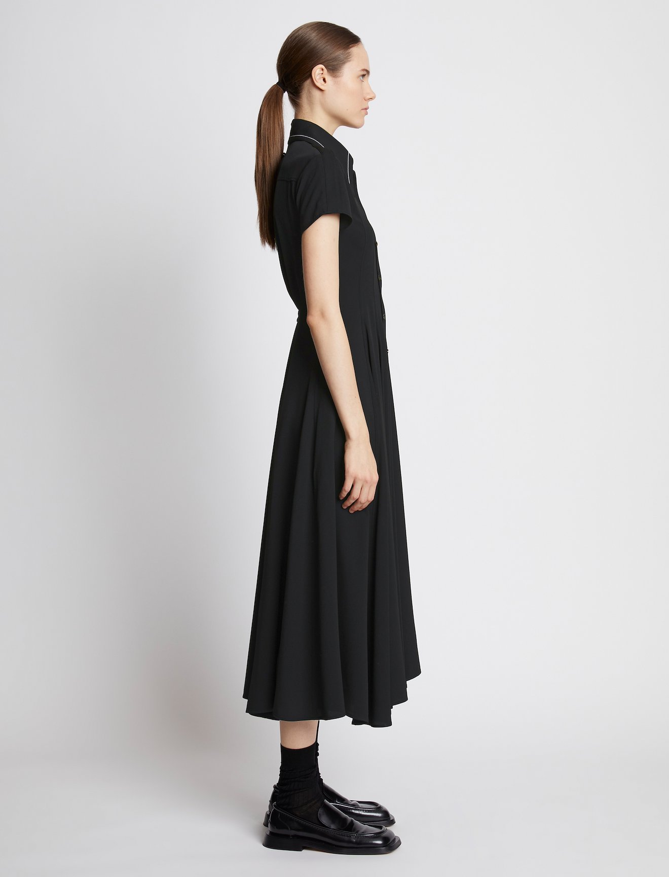 Lightweight Crepe Buttoned Dress #1