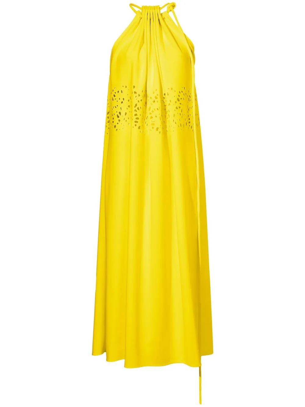 

Proenza Schouler vestido midi con bordado inglés - Amarillo