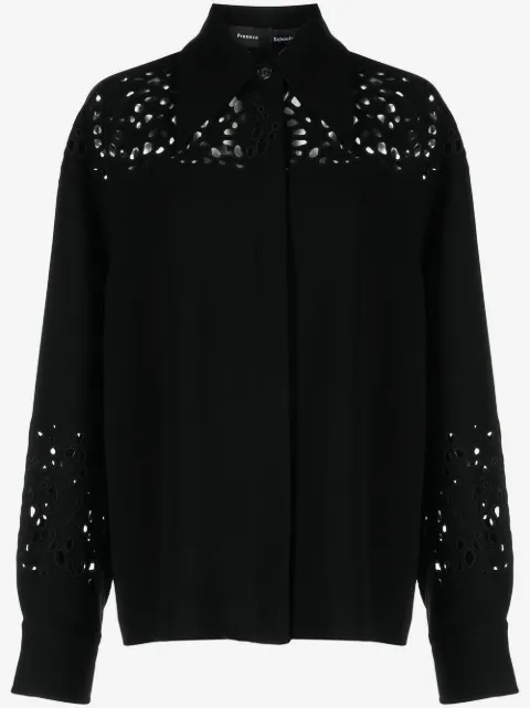 Proenza Schouler camisa con bordado inglés