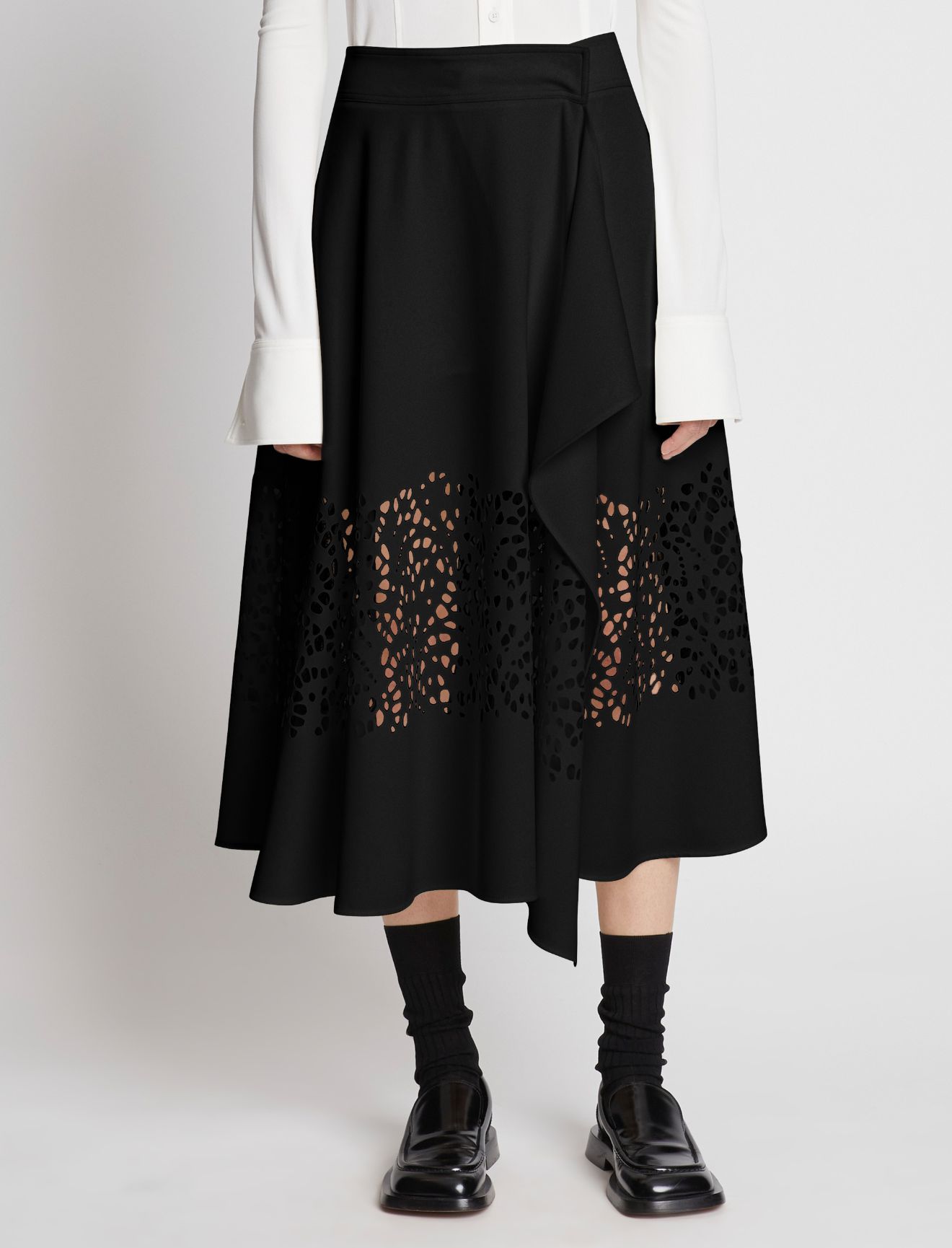Broderie Anglaise Skirt in black | Proenza Schouler