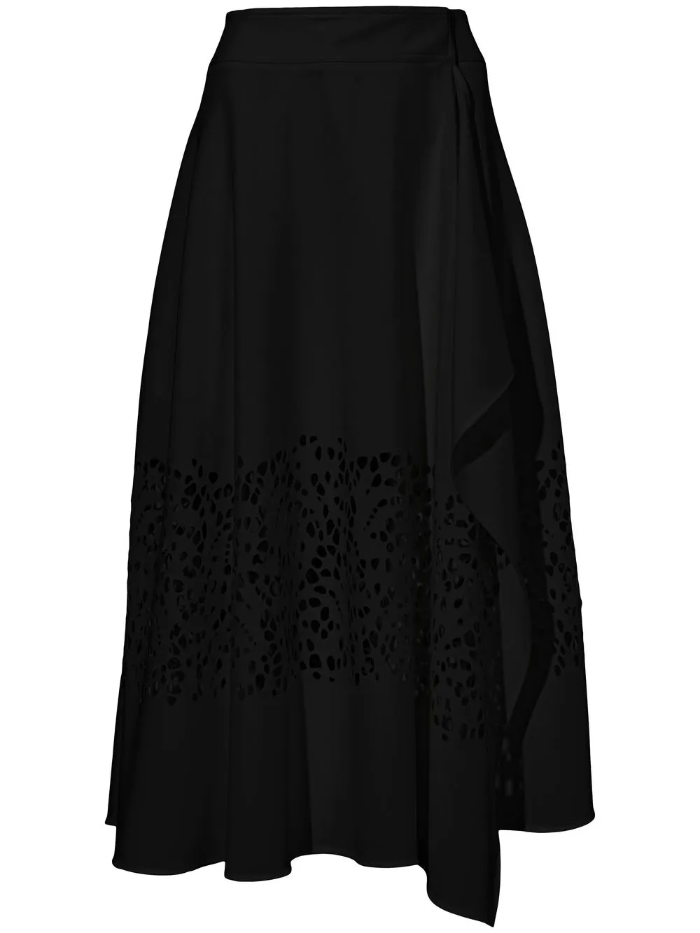 

Proenza Schouler falda midi con bordado inglés - Negro