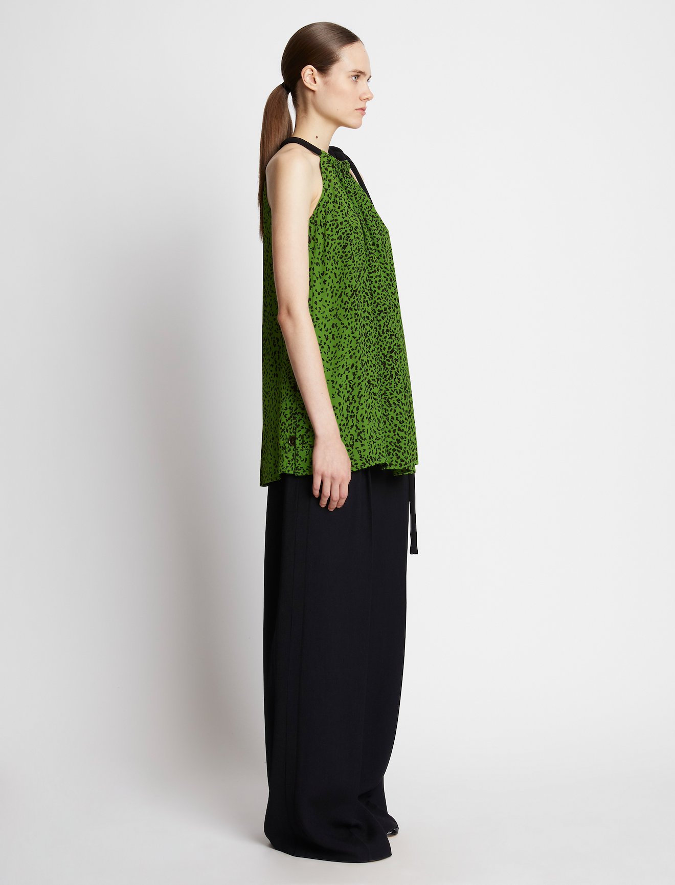 Printed Leopard Crepe De Chine Top #2