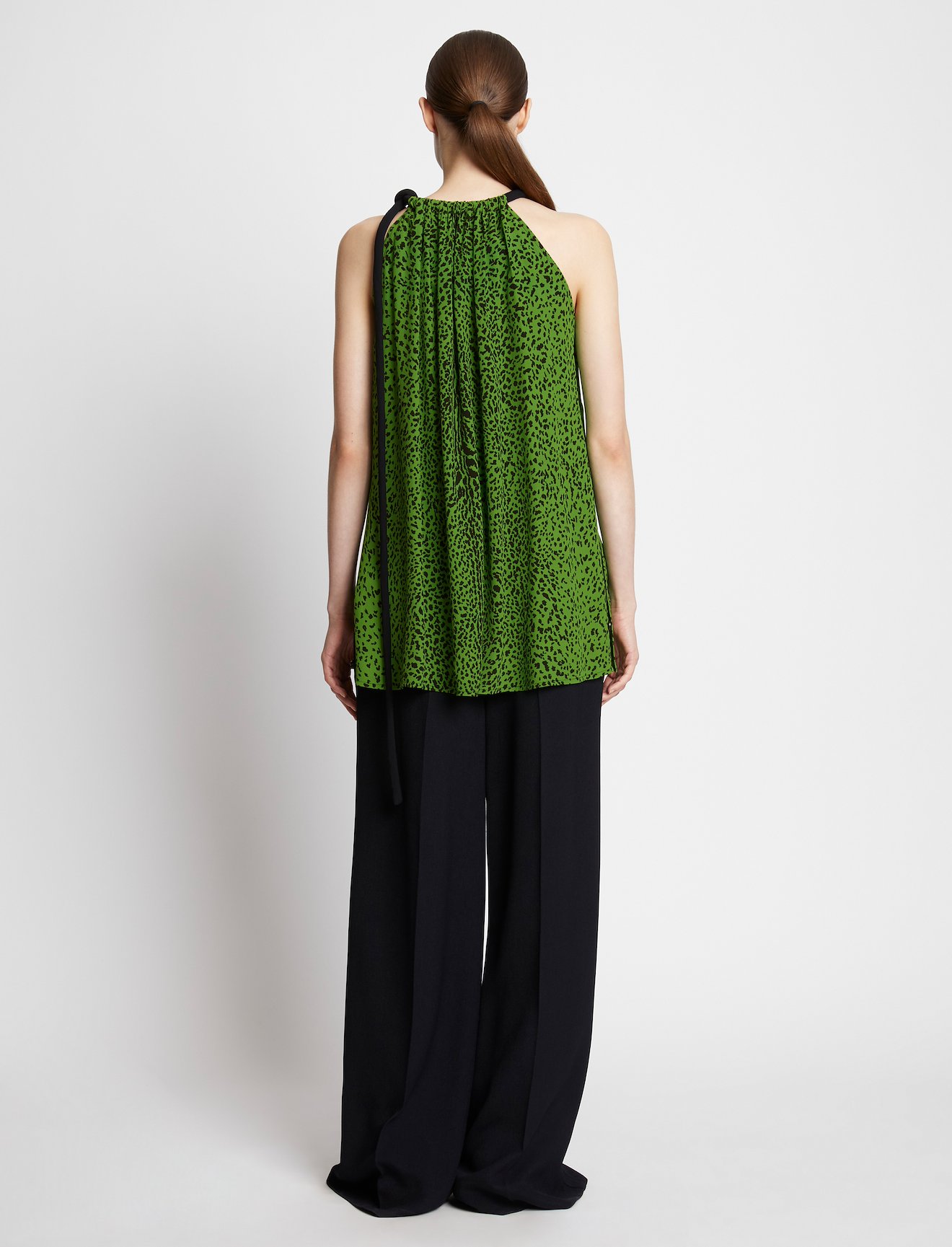 Printed Leopard Crepe De Chine Top #3