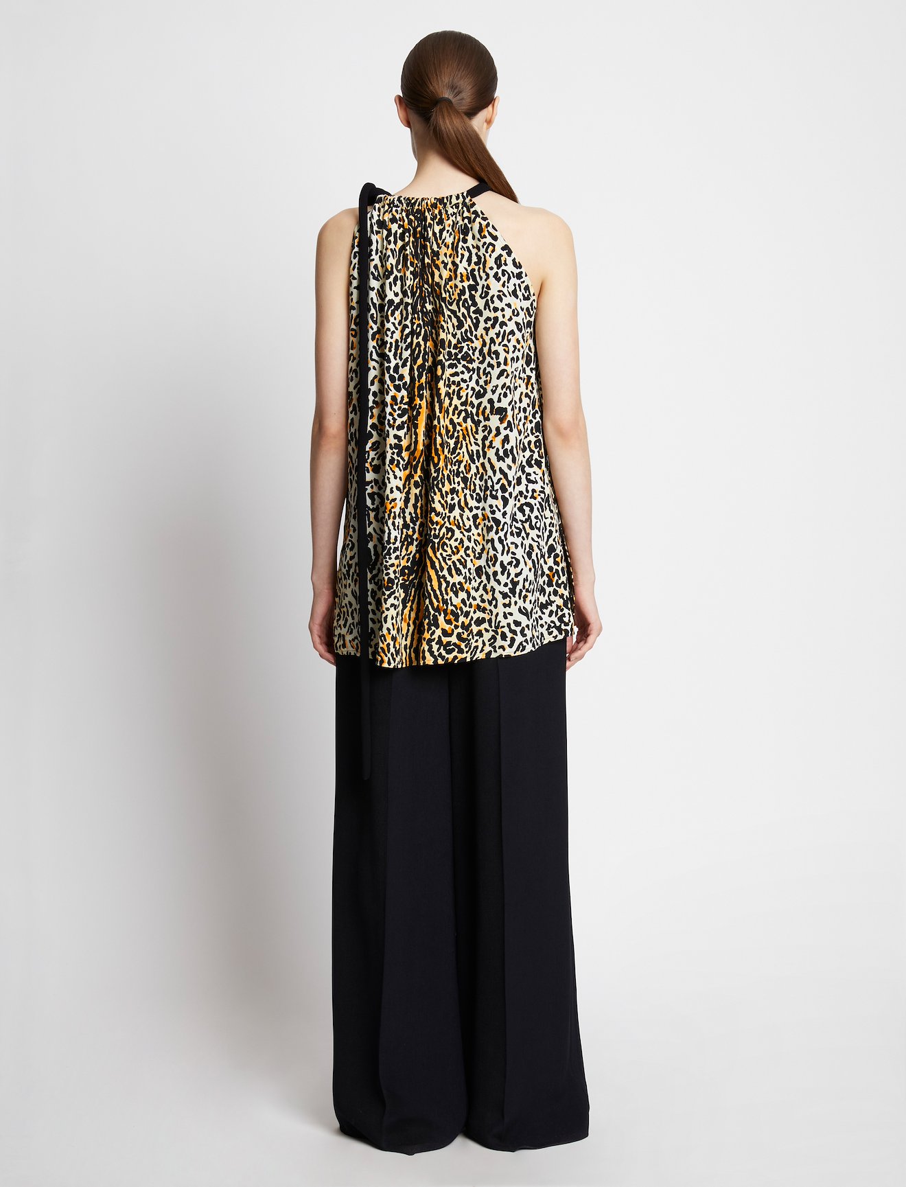 Printed Leopard Crepe De Chine Top #3