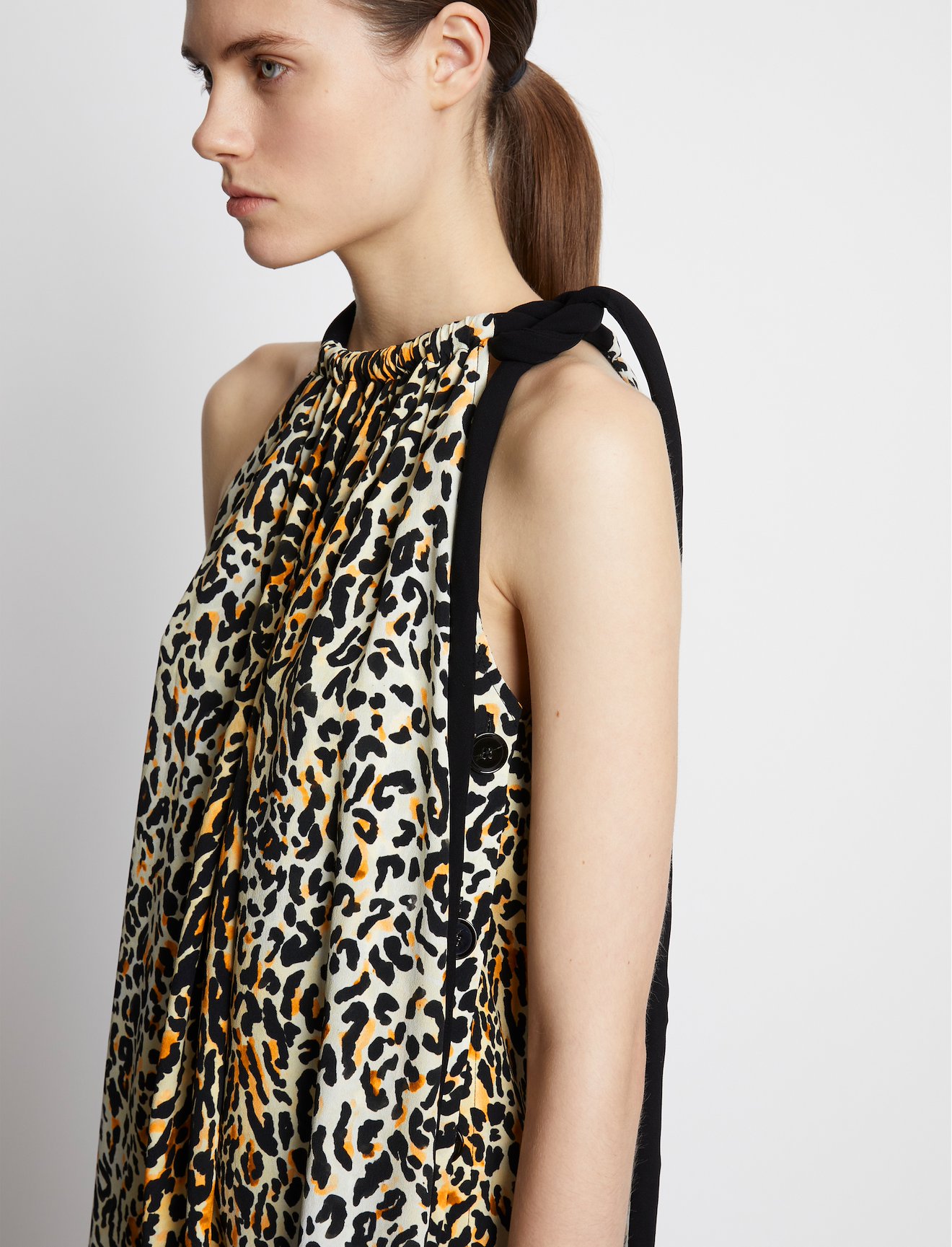 Printed Leopard Crepe De Chine Top #4