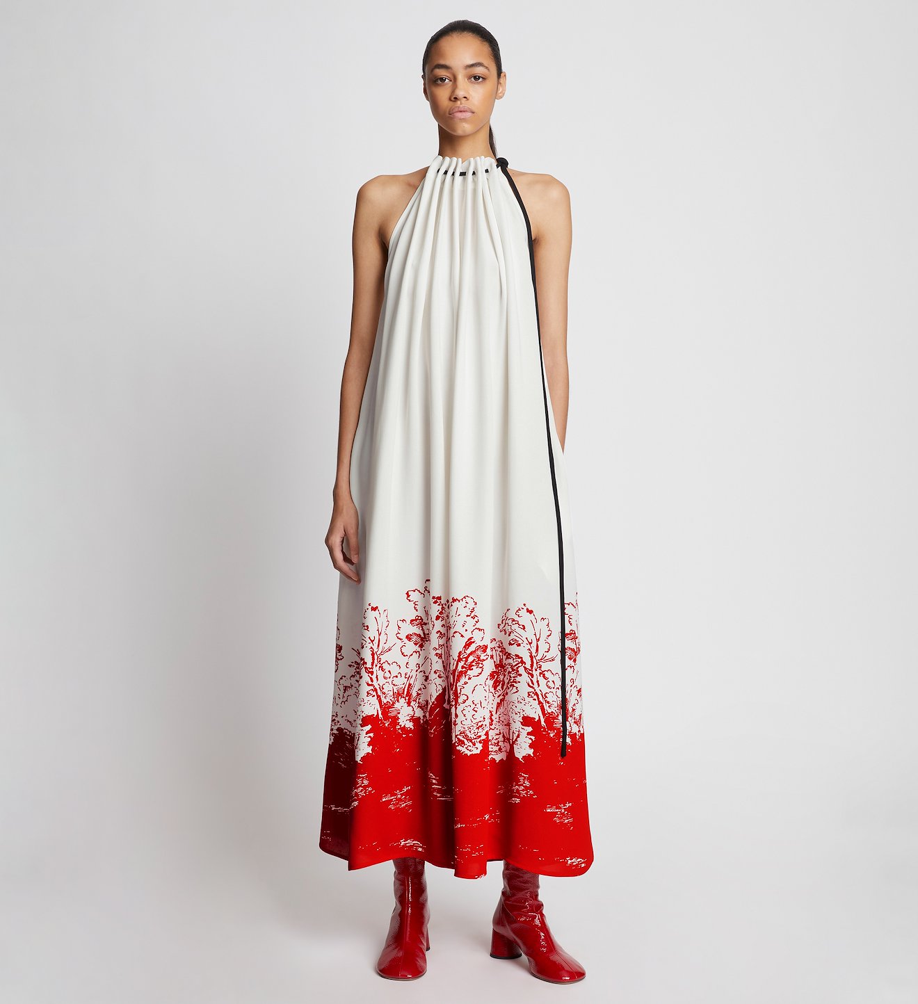 Mono Floral Printed Dress