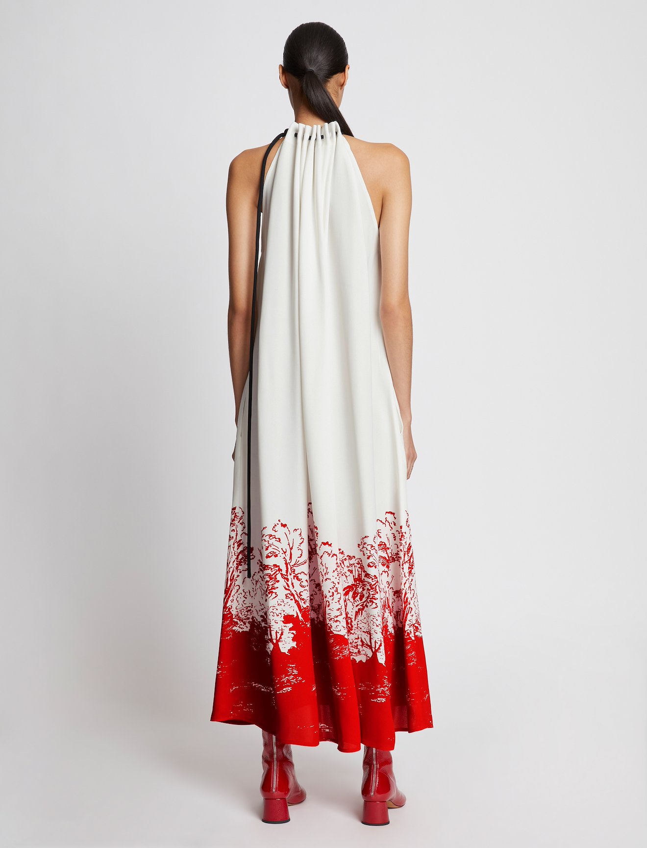 Mono Floral Printed Dress white | Proenza Schouler