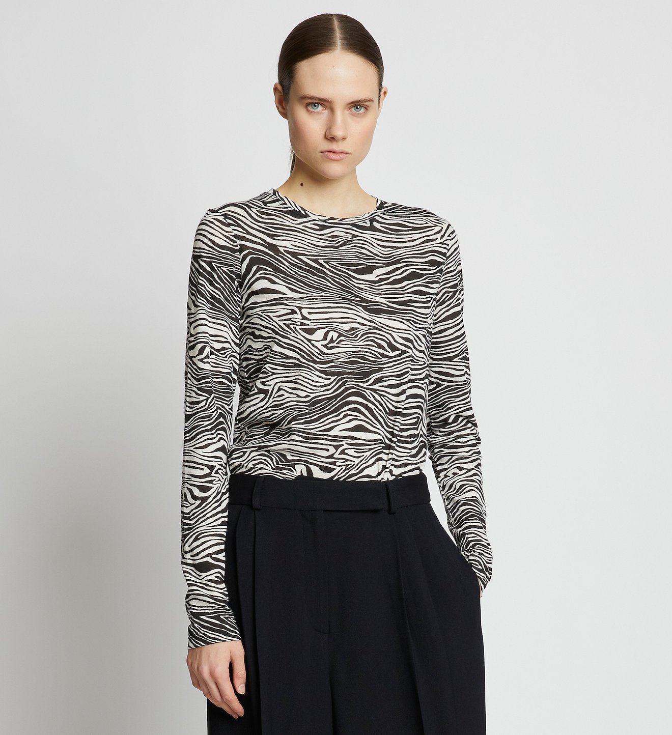 Printed Zebra Long Sleeve T-Shirt