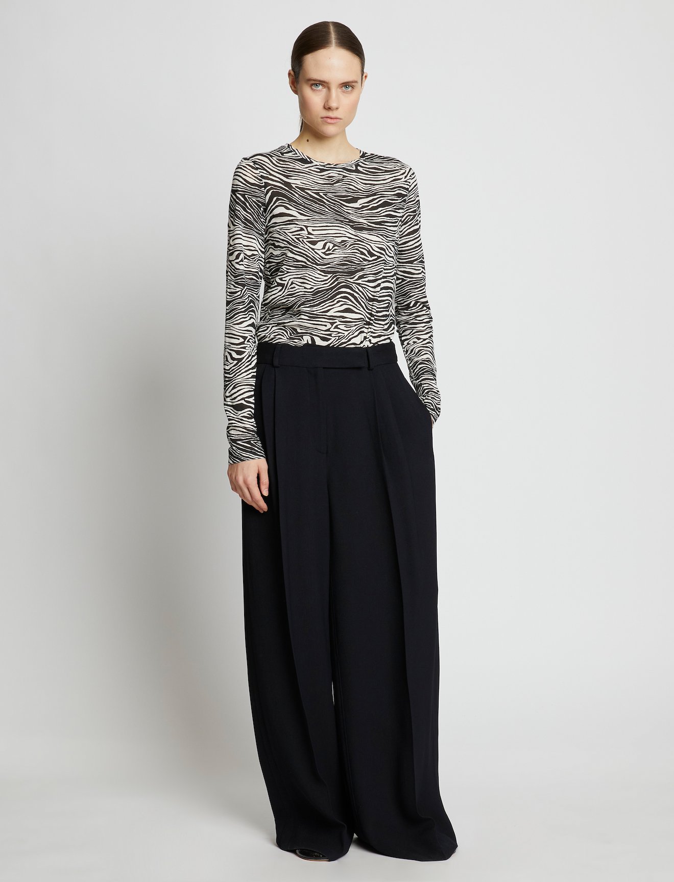 Printed Zebra Long Sleeve T-Shirt #1